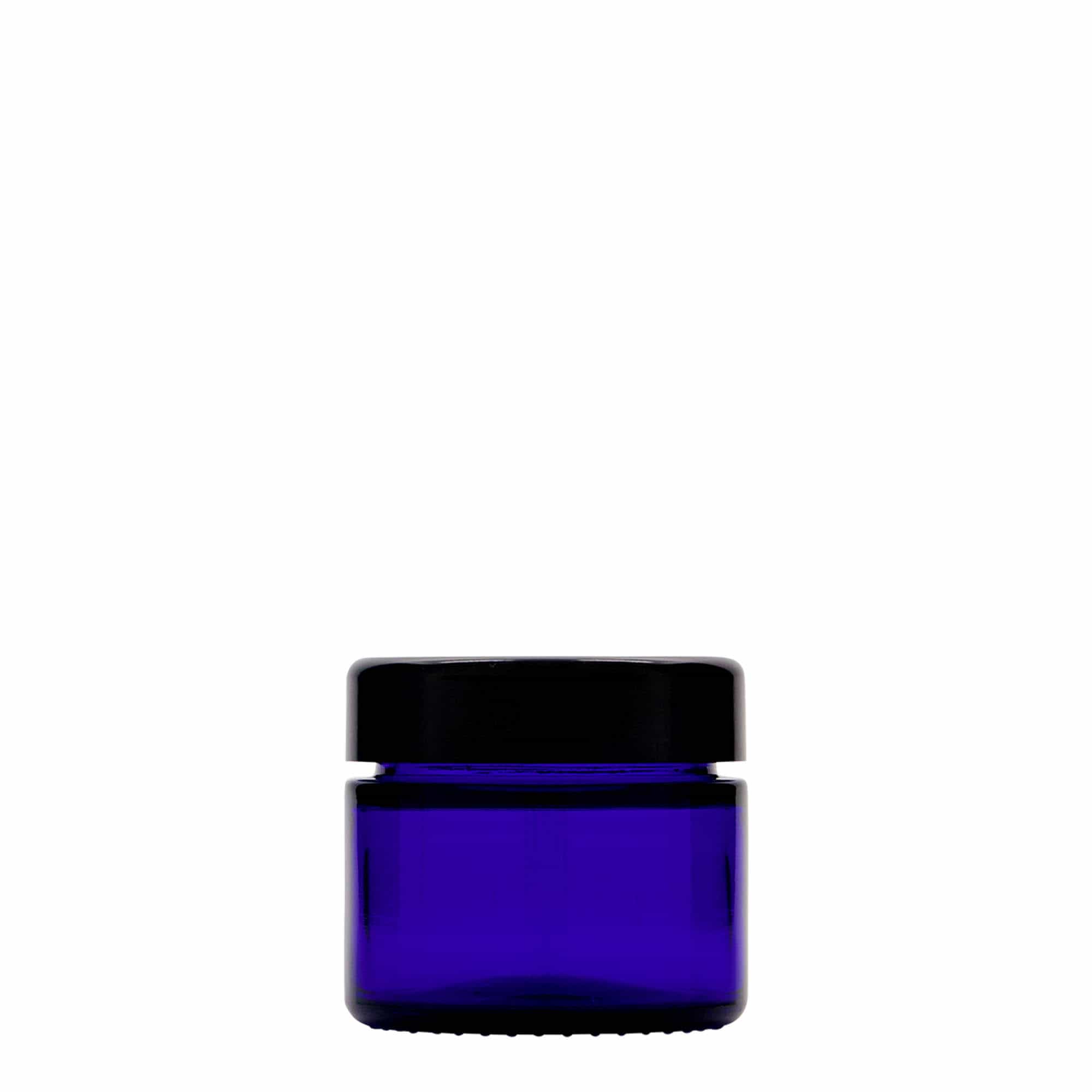 50 ml burk 'Blue Edition', glas, kungligt blå, öppning: skruvlock