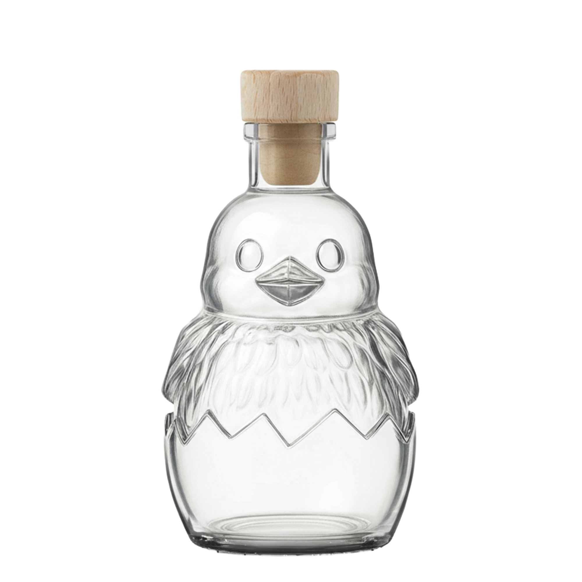 200 ml glasflaska 'Kyckling', öppning: kork