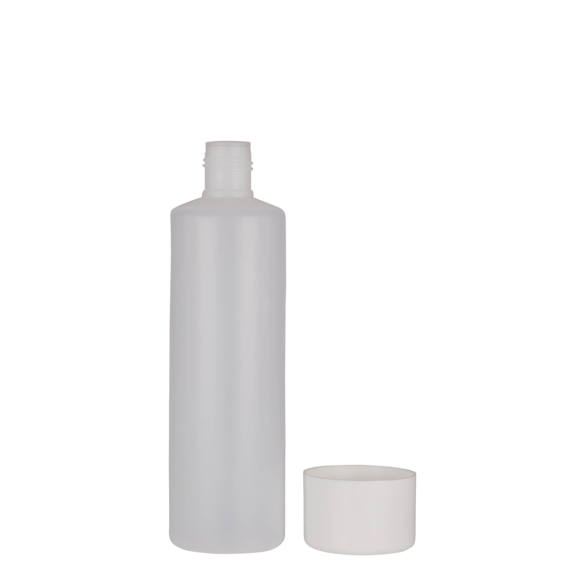 250 ml rund flaska, PE-plast, natur, öppning: skruvlock 250 ml rund flaska, PE-plast, natur, öppning: skruvlock