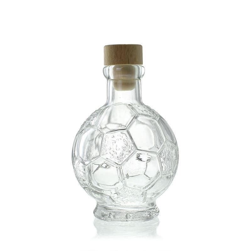 200 ml glasflaska 'Fotboll', mynning: kork