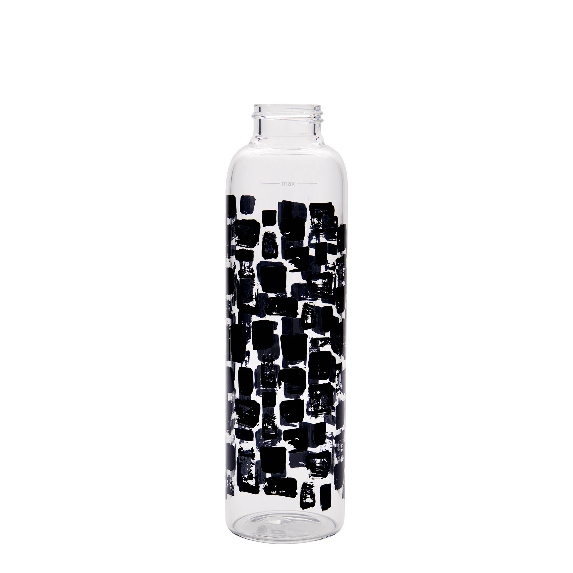 500 ml drickflaska 'Perseus - Svarta rektanglar', öppning: skruvlock