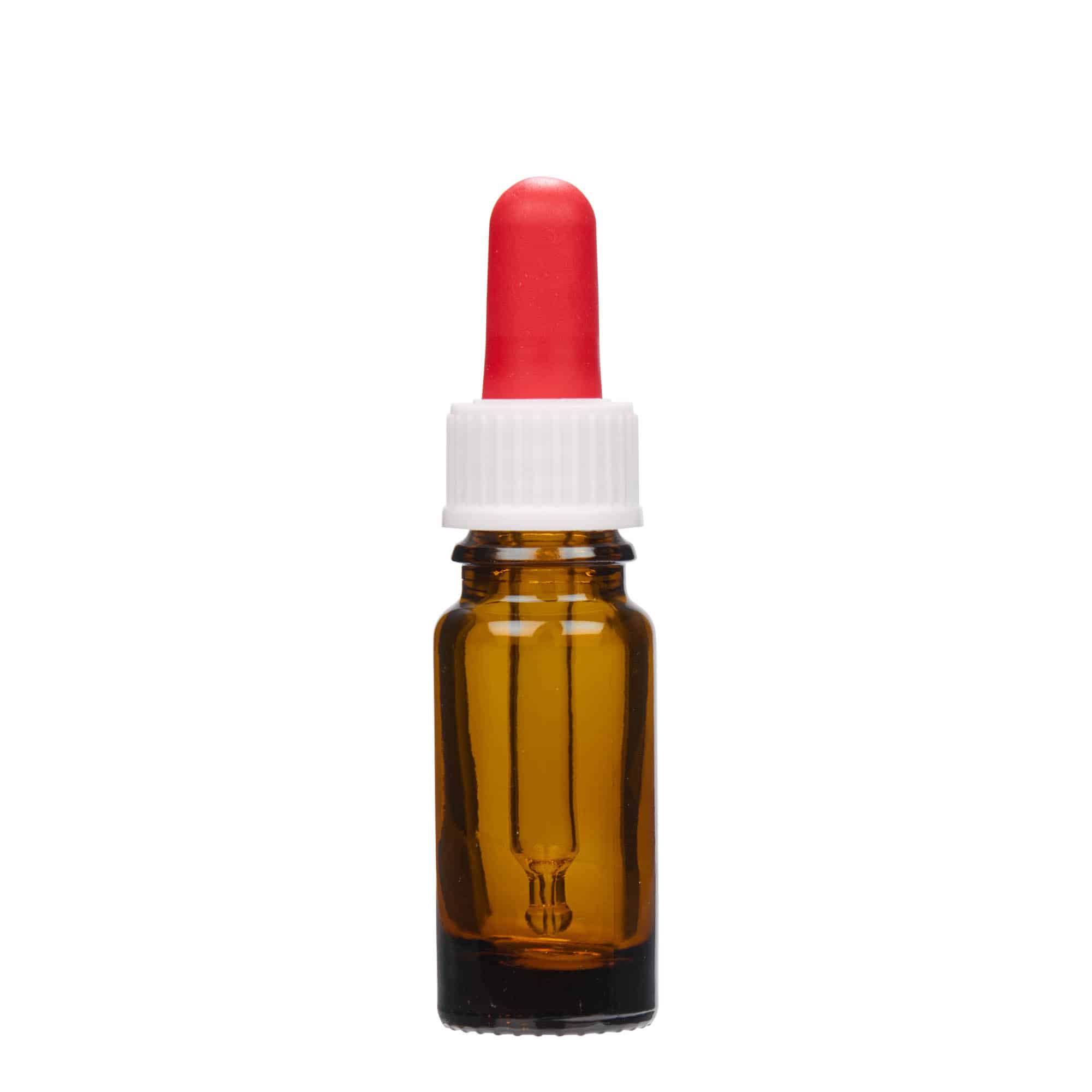 10 ml pipettflaska medicin, glas, brun, mynning: DIN 18
