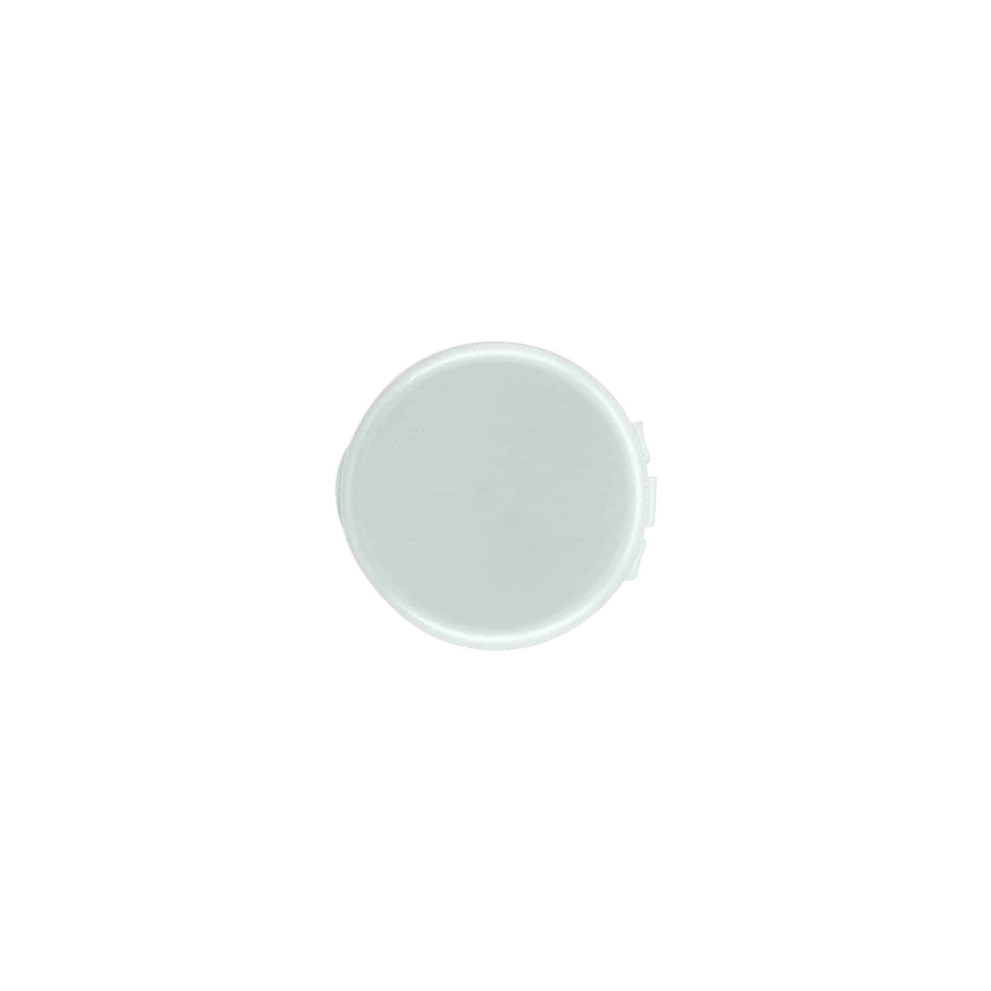 Skruvkapsel gångjärnslock, PP-plast, silver, för mynning: 24/410