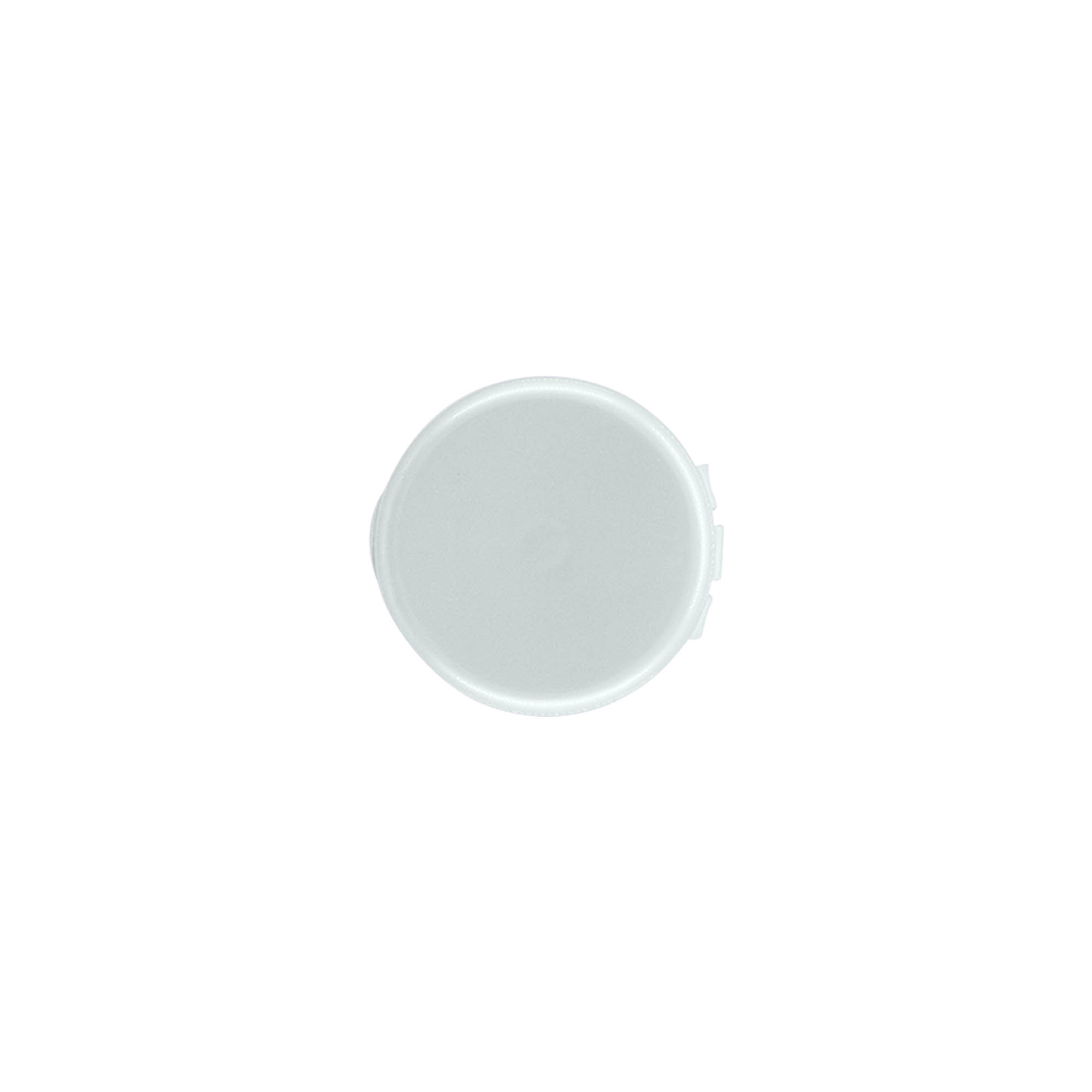 Skruvlock med gångjärn, PP-plast, silver, för mynning: 24/410 Skruvlock med gångjärn, PP-plast, silver, för mynning: 24/410
