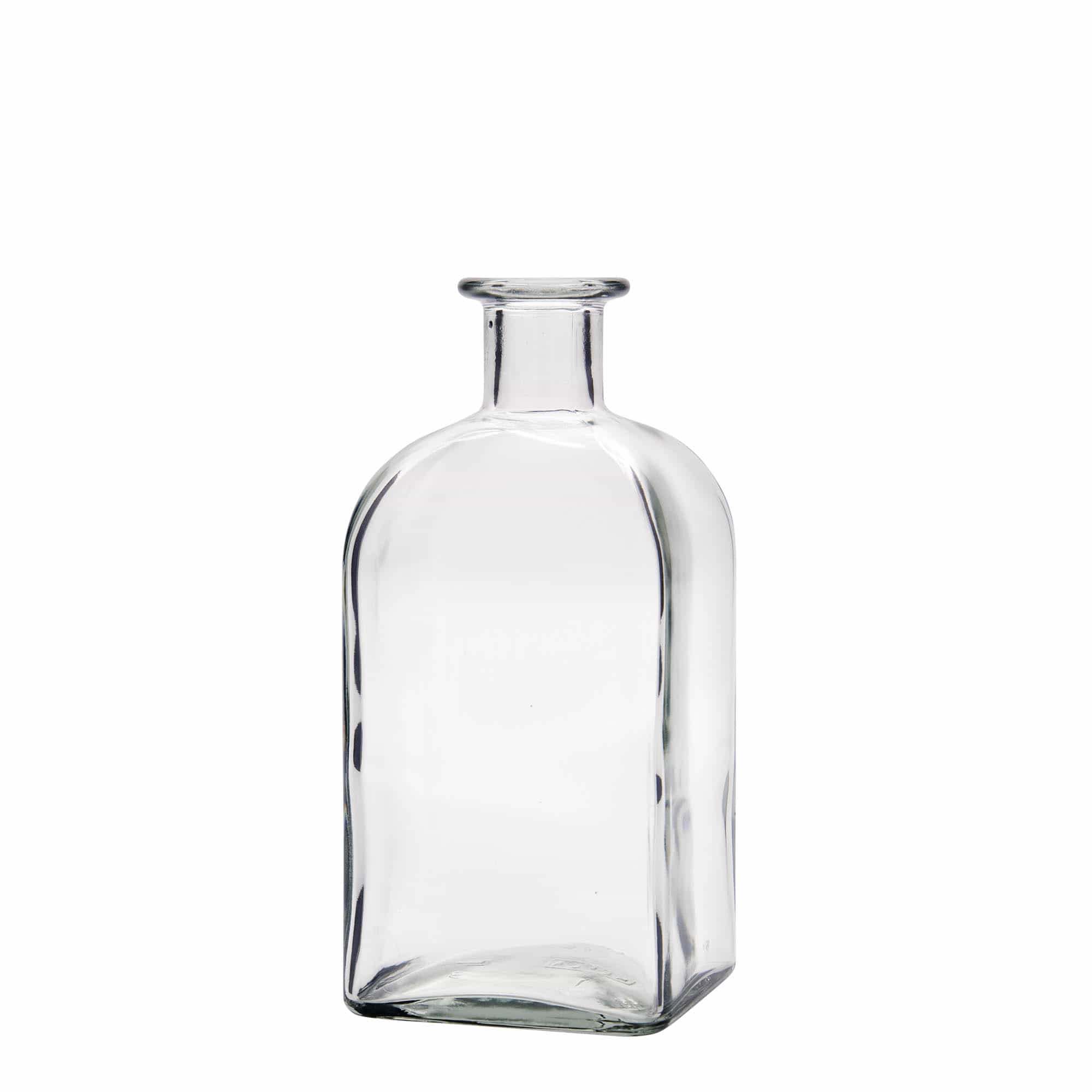 500 ml glasflaska Apotheker Carré, kvadratisk, öppning: kork 500 ml glasflaska Apotheker Carré, kvadratisk, öppning: kork