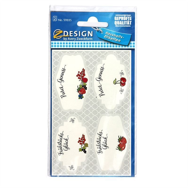 Zweckform Etiketter 'Frukost', papper, flerfärgad Zweckform Etiketter 'Frukost', papper, flerfärgad