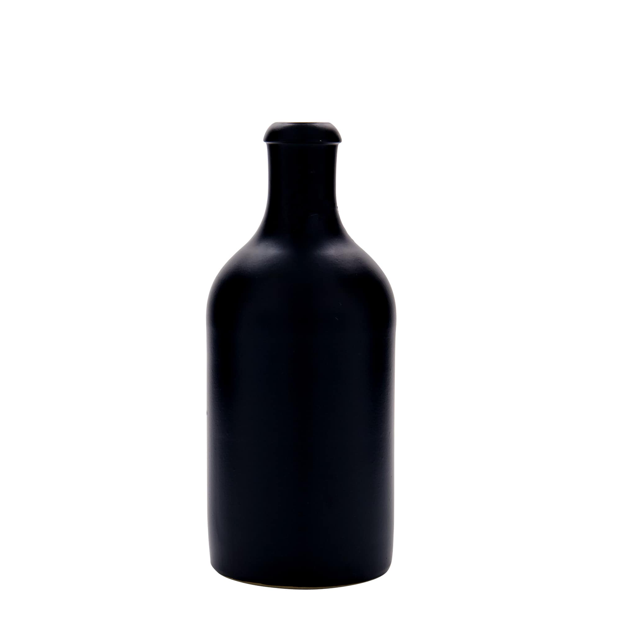 500 ml lerkrus, stengods, svart, mynning: bygelstängning