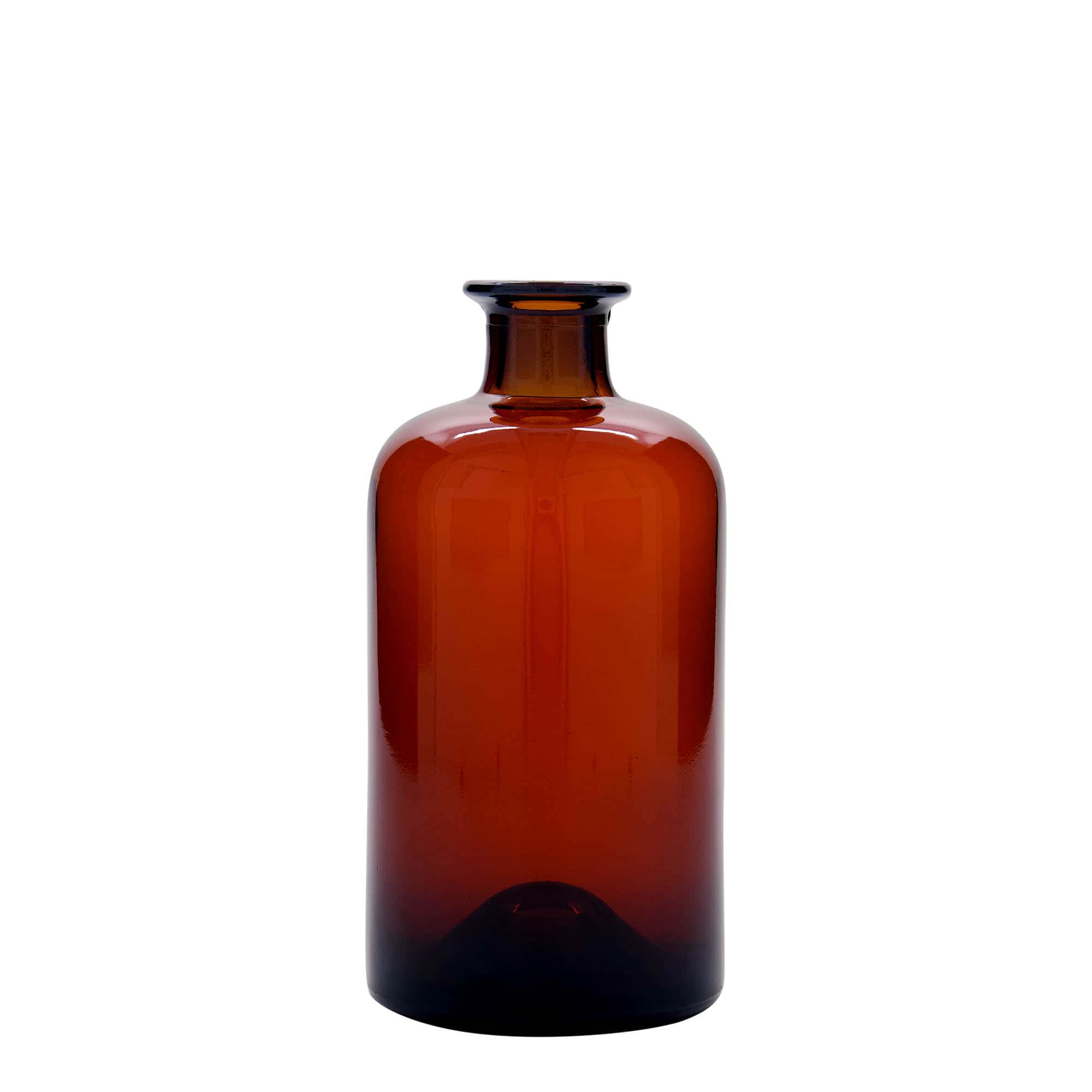 500 ml apoteksglasflaska, brun, mynning: kork