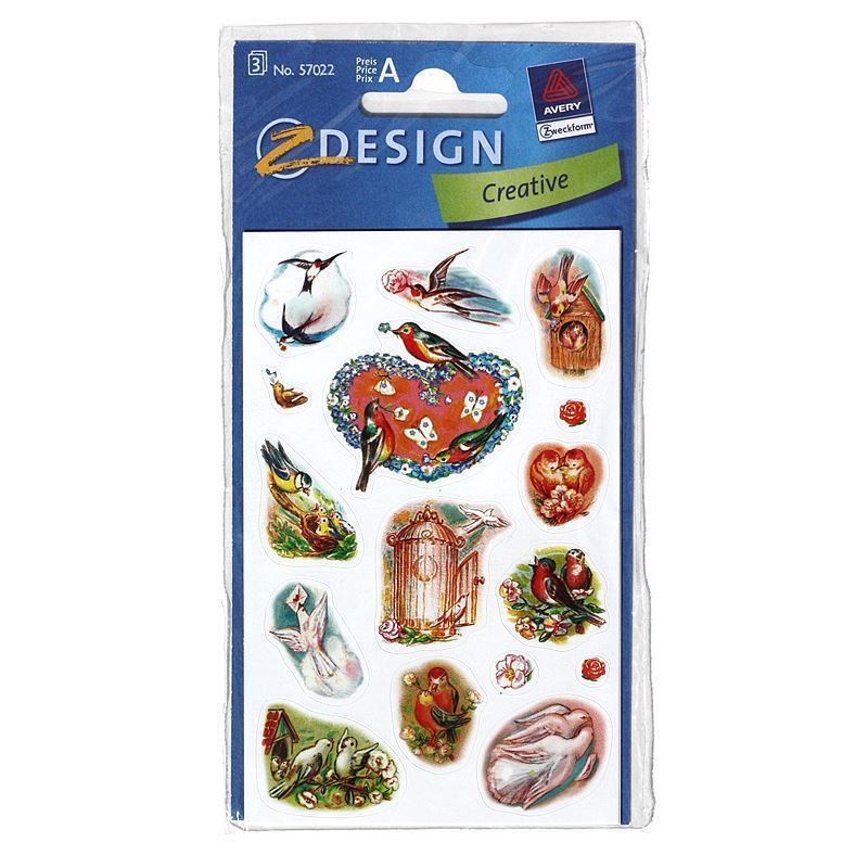 Zweckform-klistermärken 'Duvor', papper, flerfärgade Zweckform-klistermärken 'Duvor', papper, flerfärgade