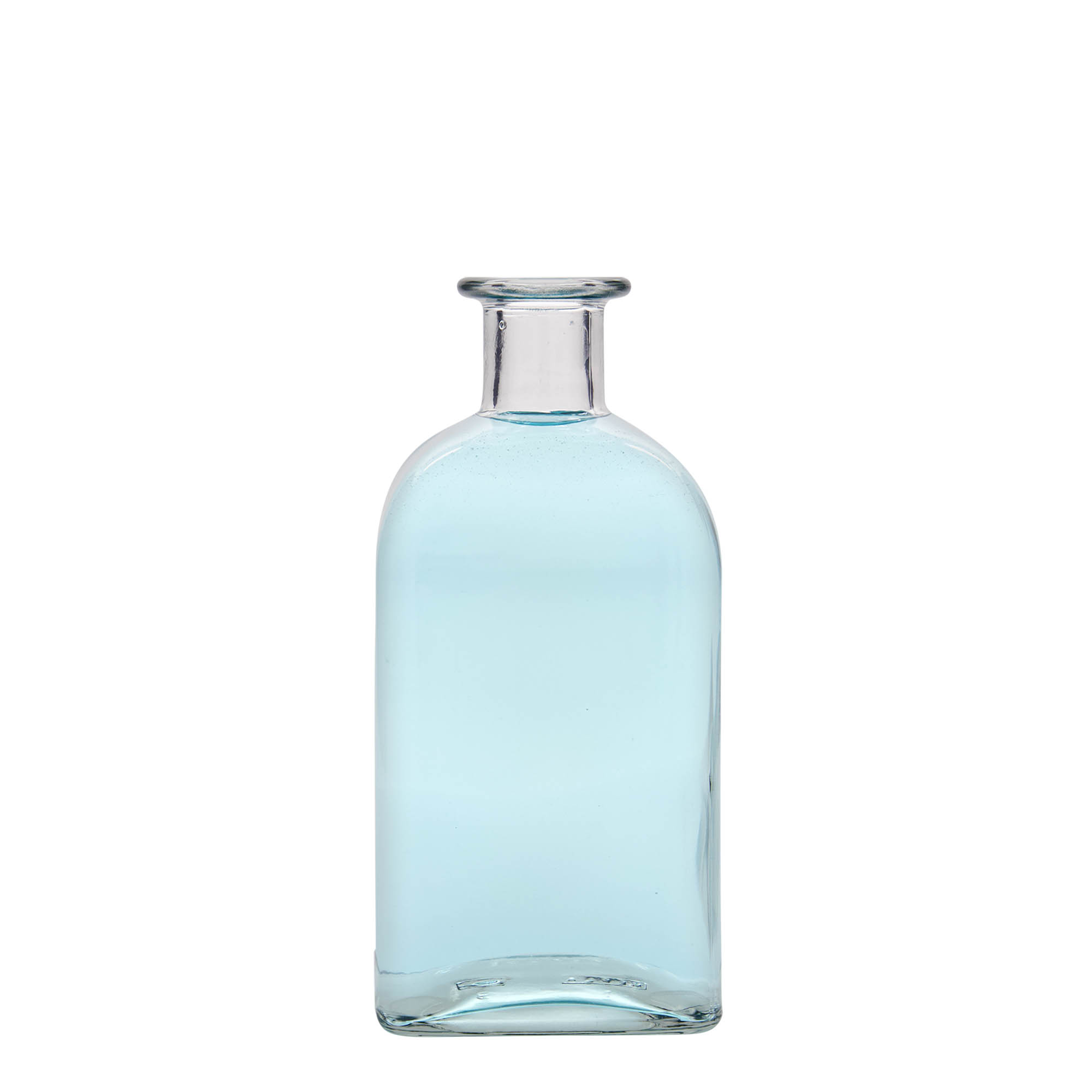 500 ml glasflaska Apotheker Carré, kvadratisk, öppning: kork