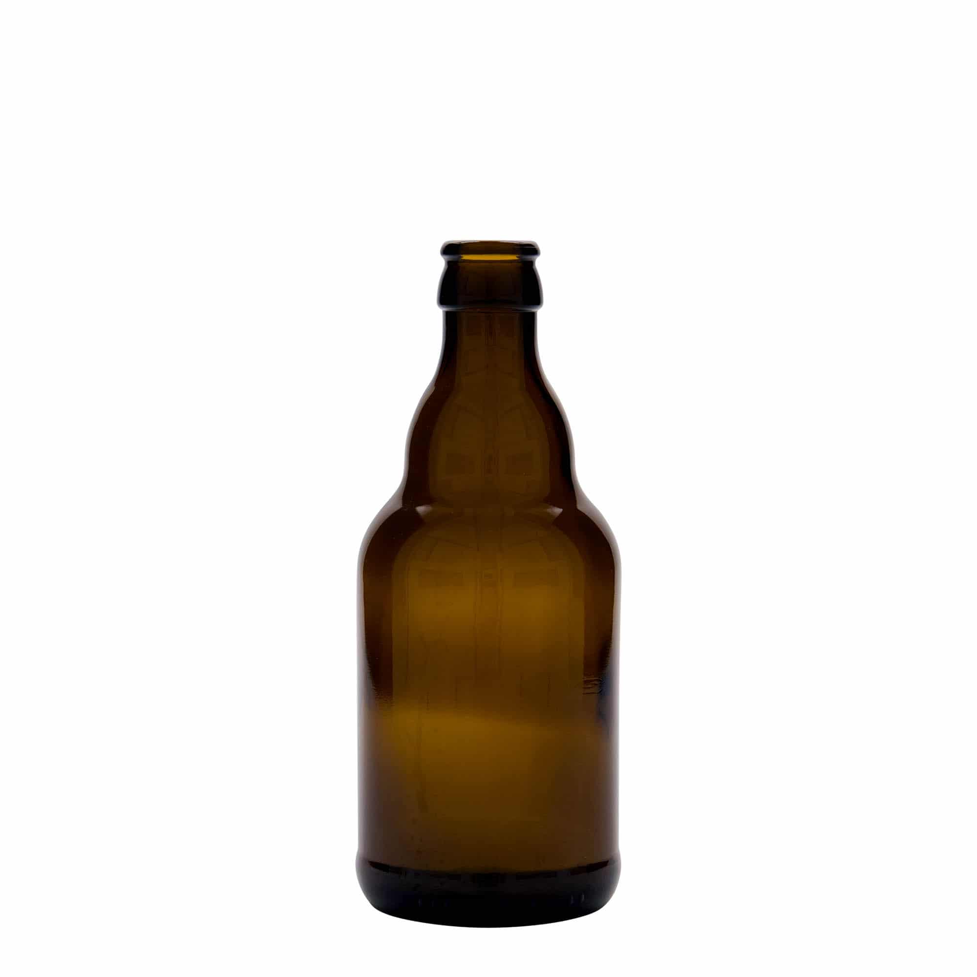 330 ml ölflaska 'Steinie', glas, brun, mynning: kronkapsyl 330 ml ölflaska 'Steinie', glas, brun, mynning: kronkapsyl