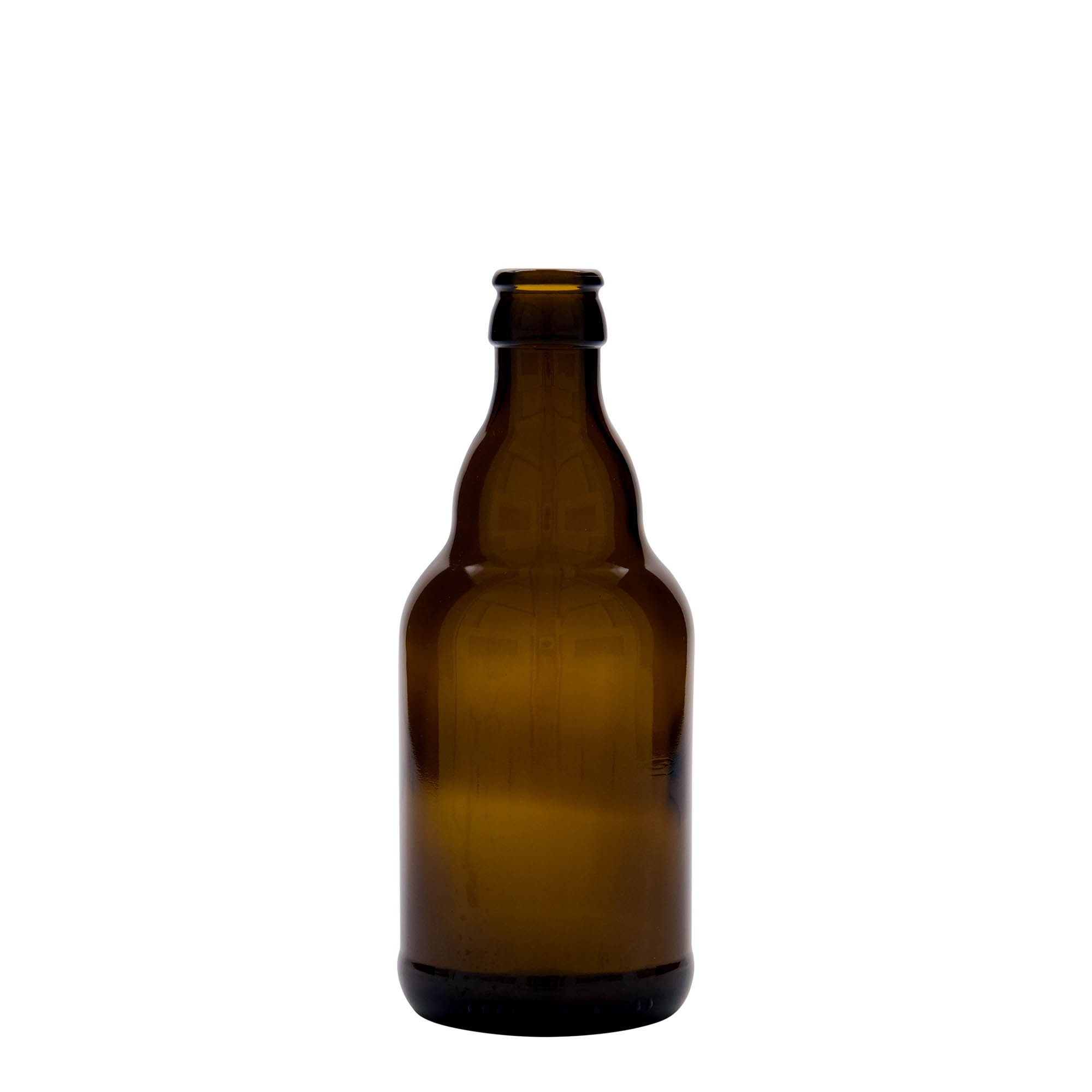 330 ml ölflaska 'Steinie', glas, brun, öppning: kronkapsyl 330 ml ölflaska 'Steinie', glas, brun, öppning: kronkapsyl