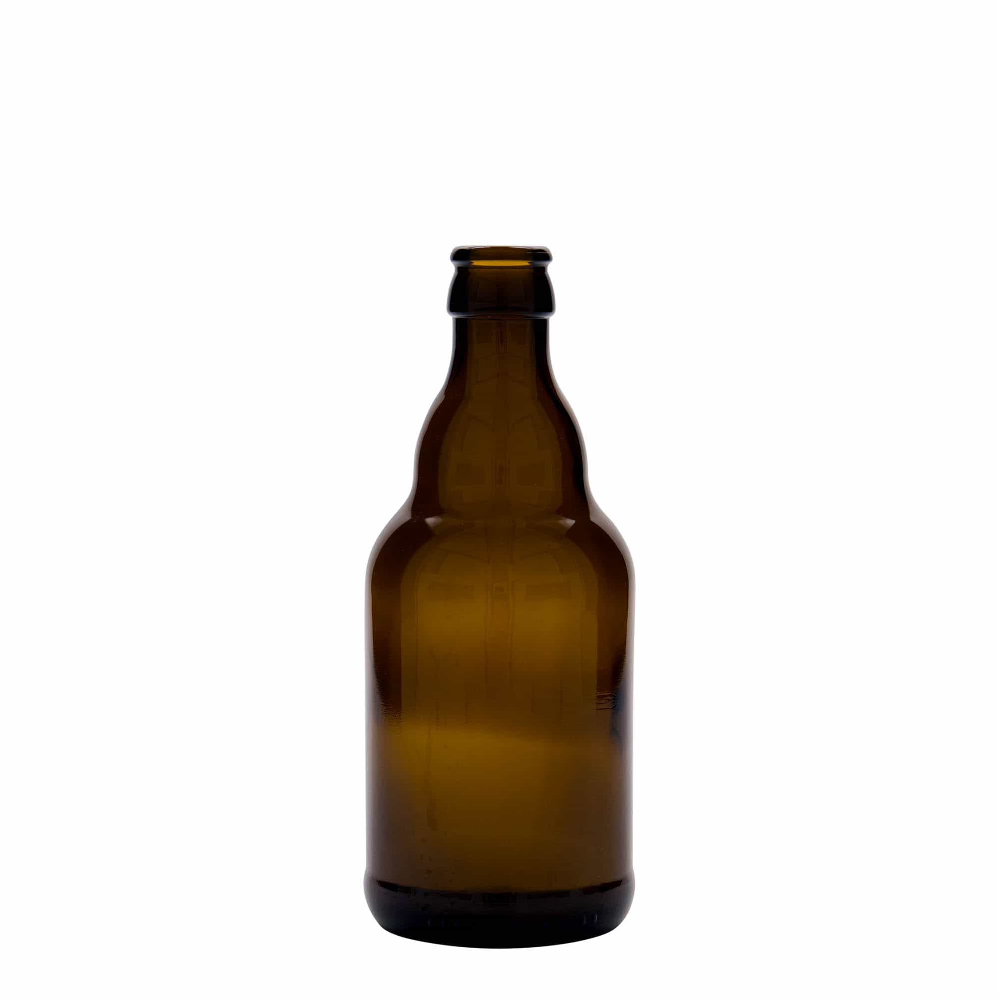 330 ml ölflaska 'Steinie', glas, brun, öppning: kronkapsyl
