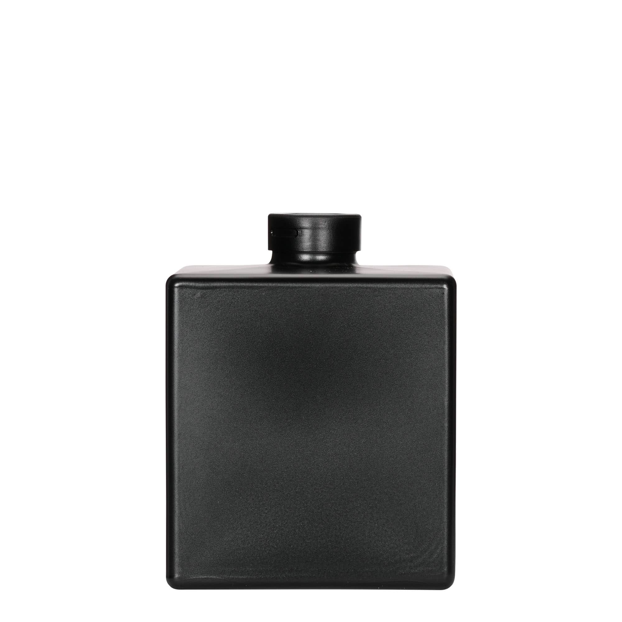 500 ml glasflaska 'Cube', kvadratisk, svart, mynning: kork 500 ml glasflaska 'Cube', kvadratisk, svart, mynning: kork