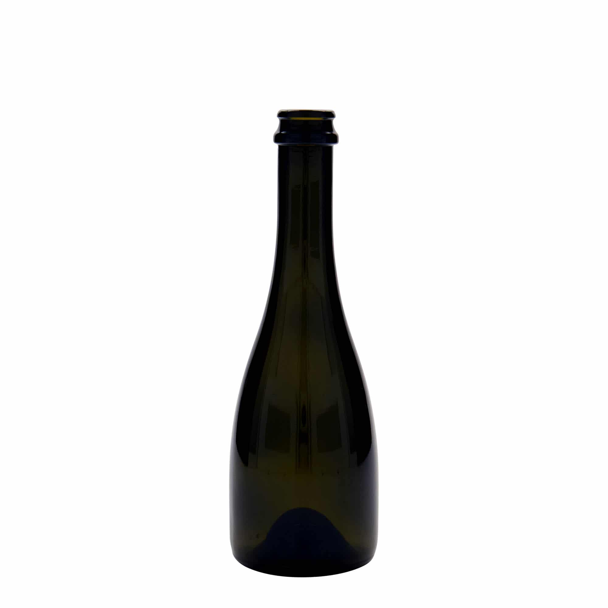330 ml öl-/champagneflaska 'Tosca', glas, antikgrön, mynning: kronkapsyl 330 ml öl-/champagneflaska 'Tosca', glas, antikgrön, mynning: kronkapsyl