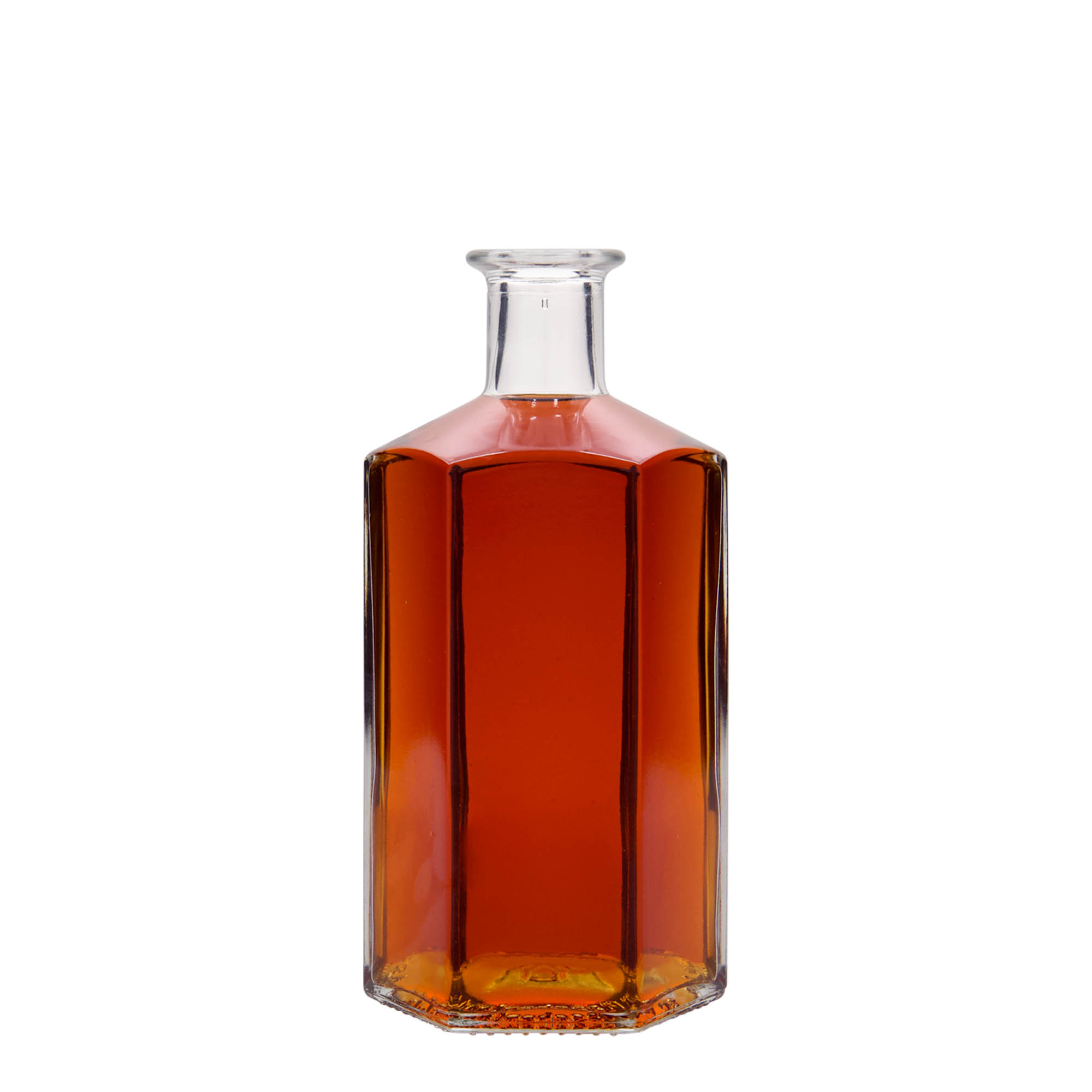 500 ml glasflaska apotekare 'Jimmy', sexkantig, öppning: kork