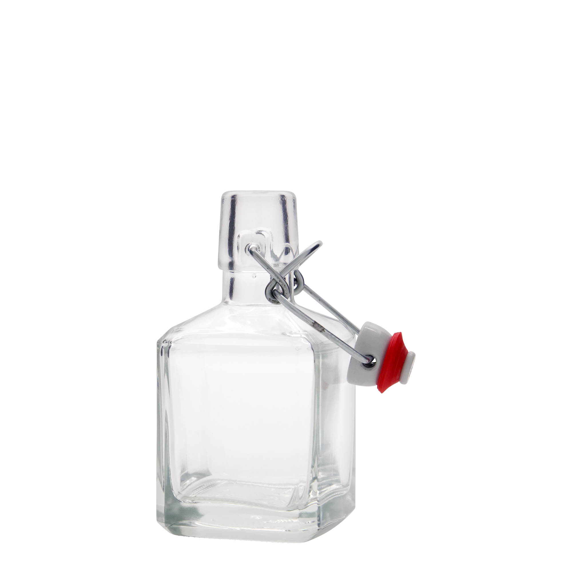 200 ml glasflaska 'Kubica', fyrkantig, mynning: bygelstängning