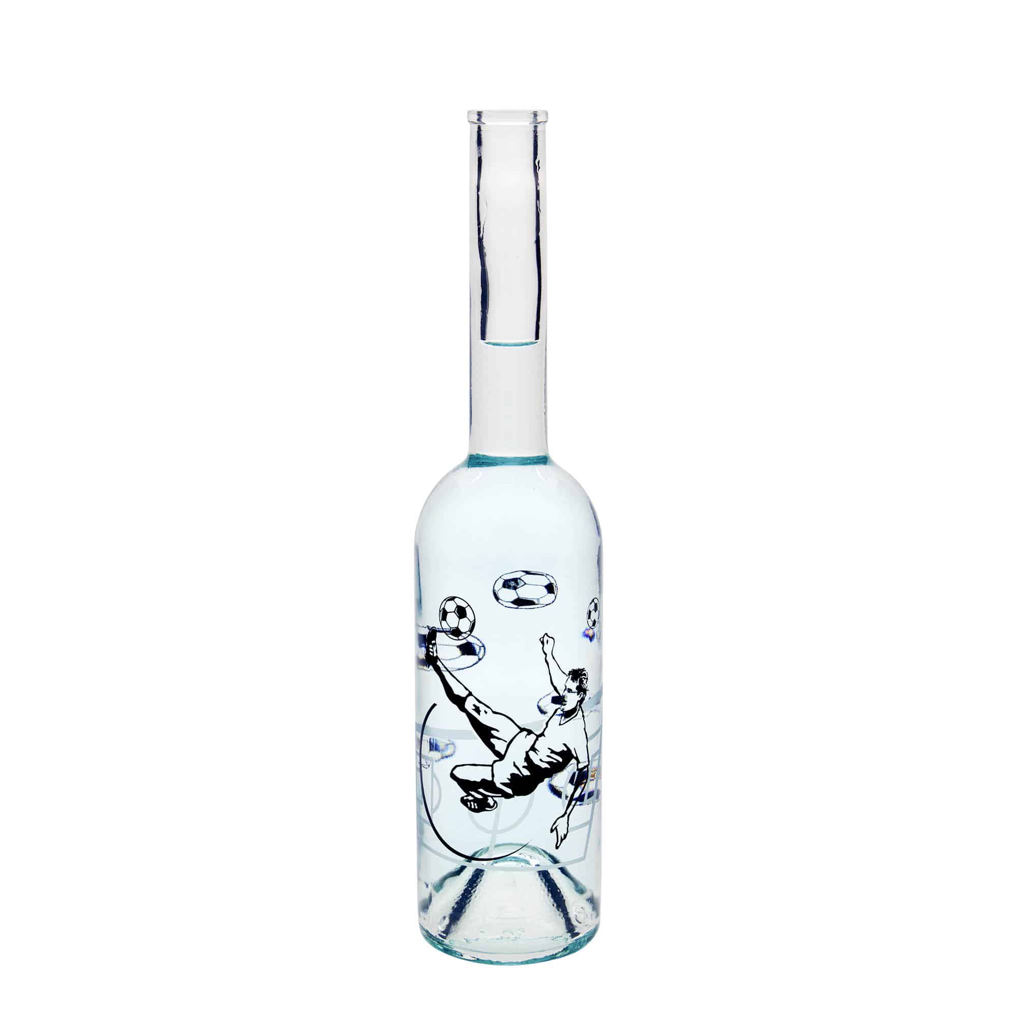 500 ml glasflaska 'Opera', motiv: Fotbollsspelare, mynning: kork