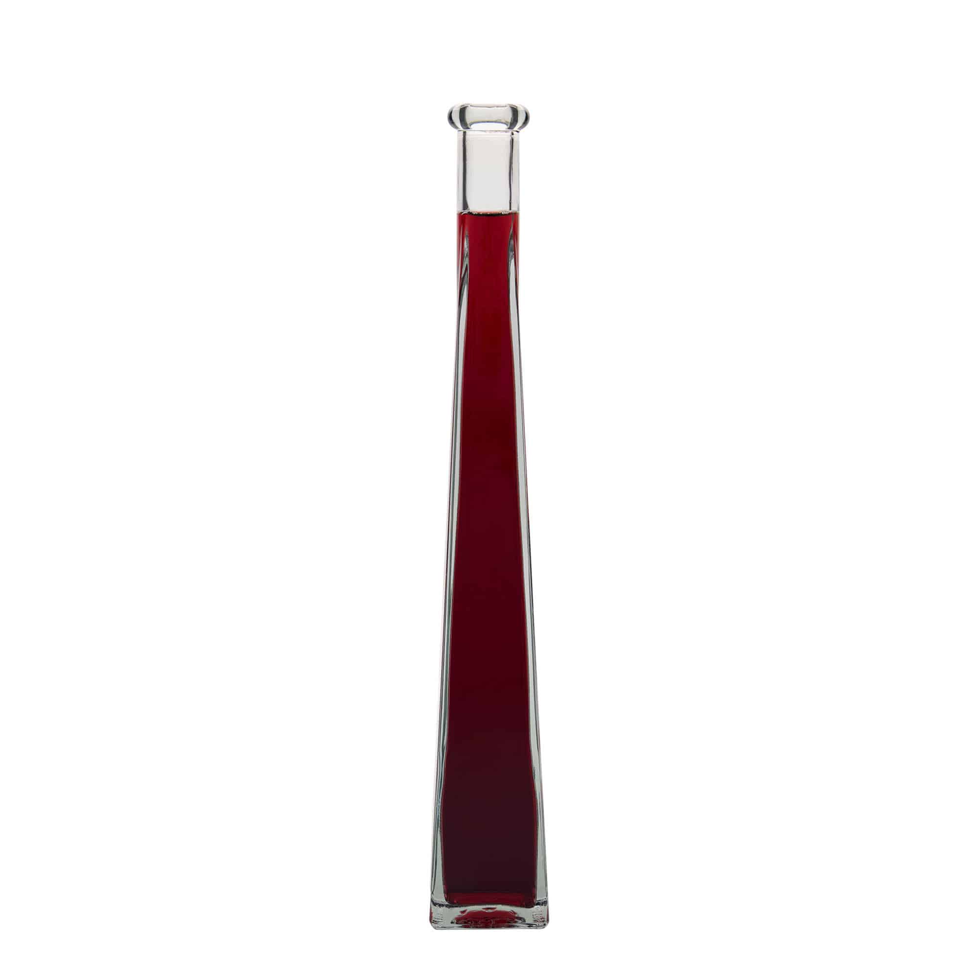 200 ml glasflaska 'Dama Quadrato', fyrkantig, mynning: kork