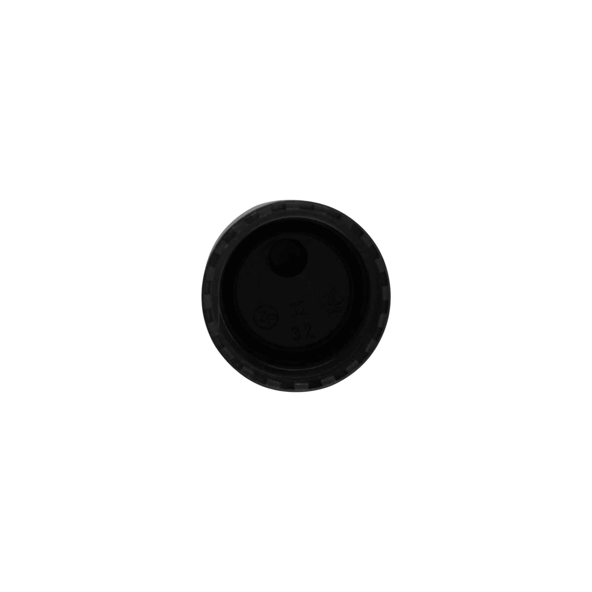 Skruvkapsel Disc Top, PP-plast, svart, för mynning: 24/410