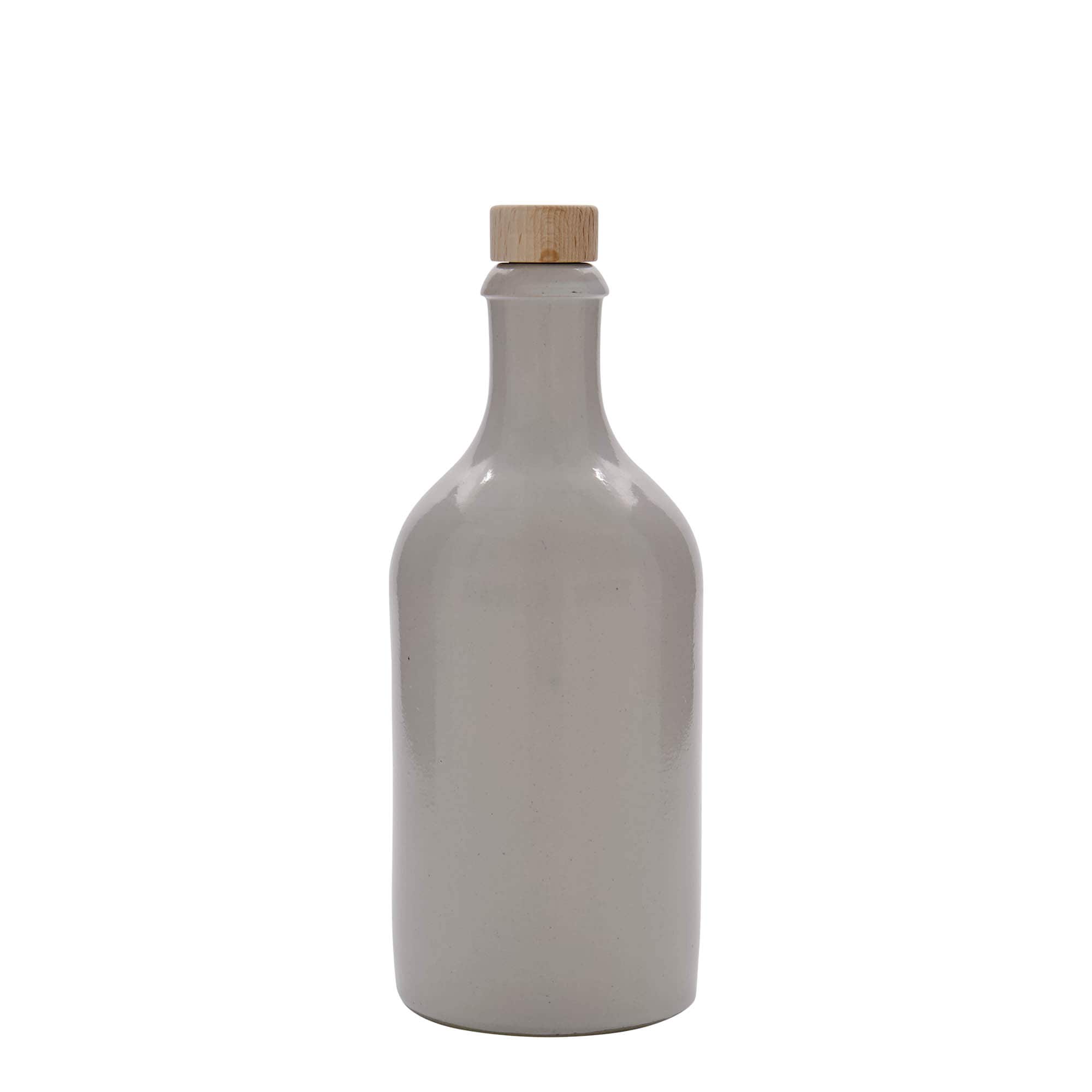 500 ml tonkrus, stengods, vitt, öppning: kork