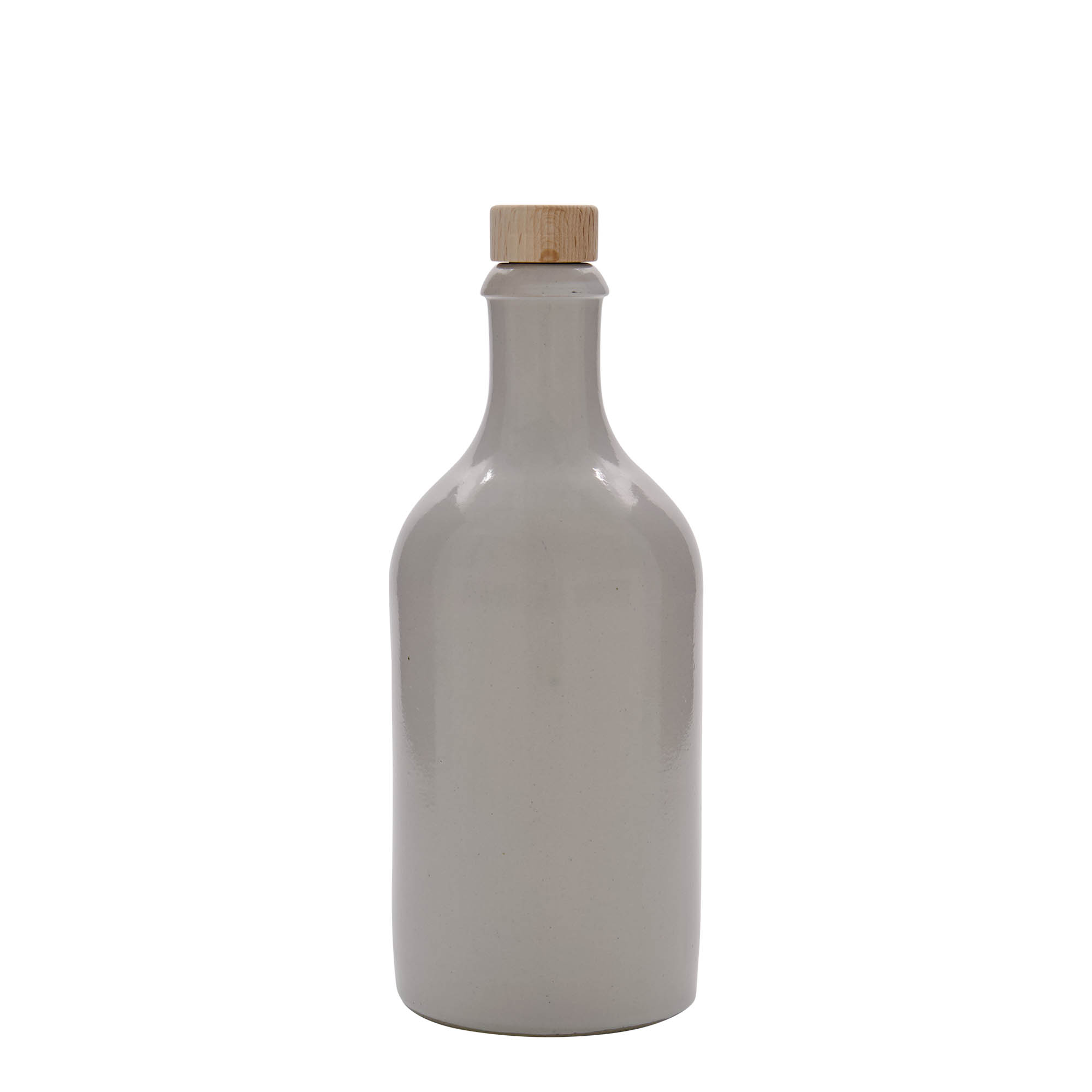 500 ml tonkrus, stengods, vitt, öppning: kork