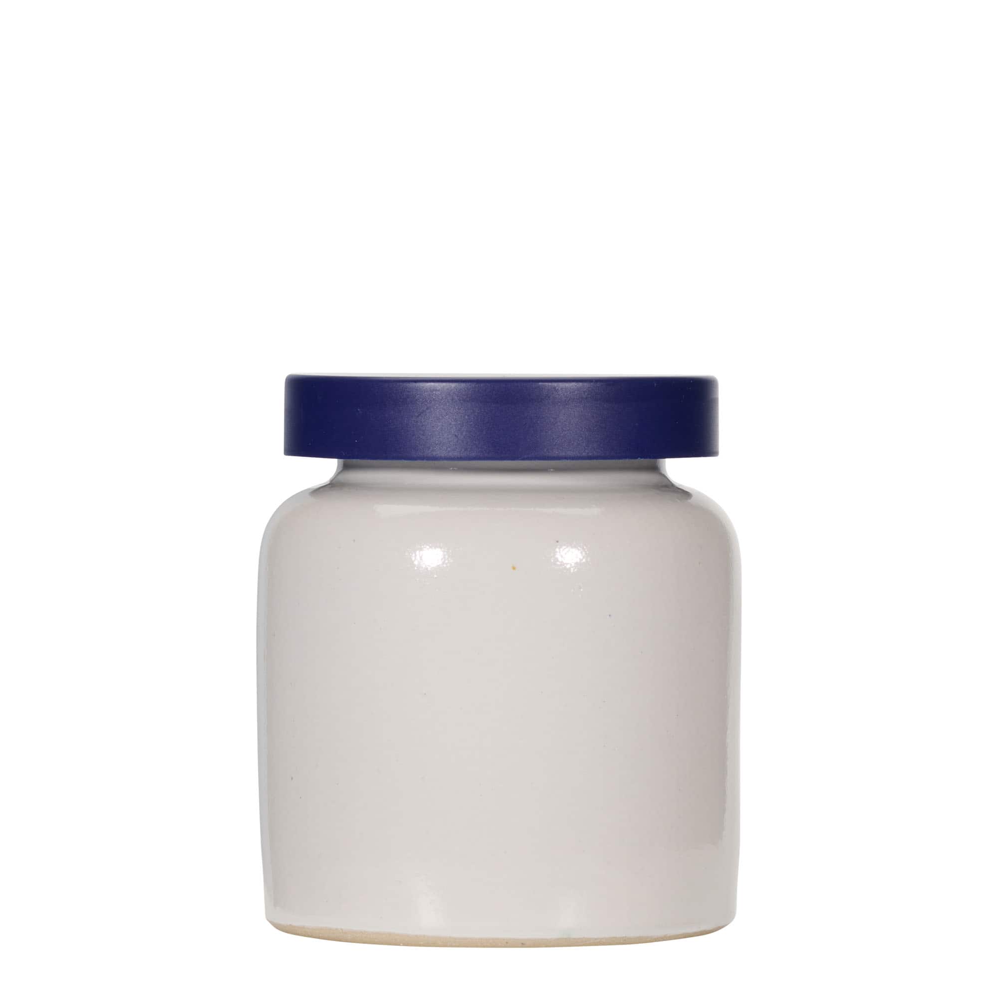 270 ml stengodsburk, keramik, vit, mynning: snäpplock