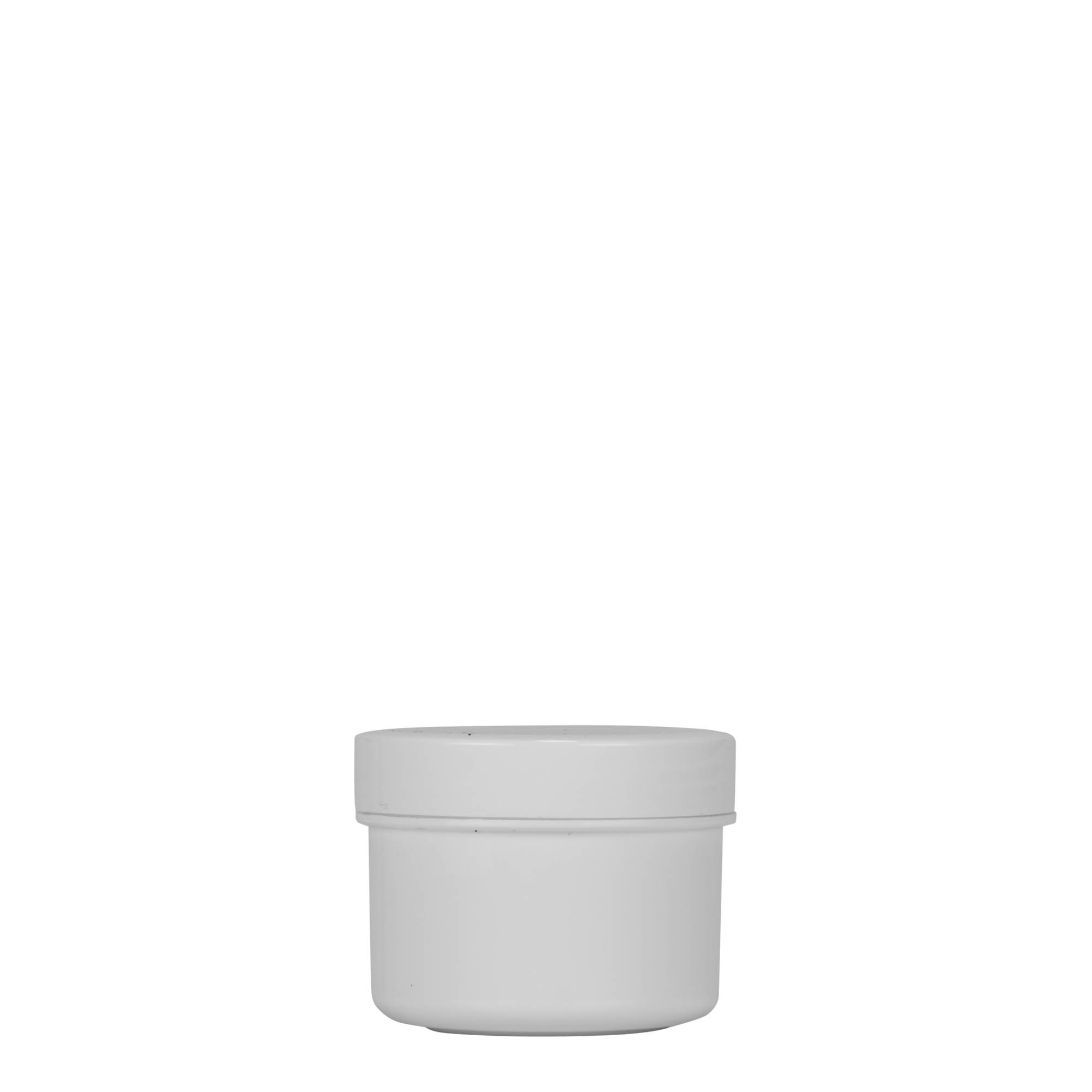 35 ml plastburk 'White Line', PP, vit, öppning: skruvlock