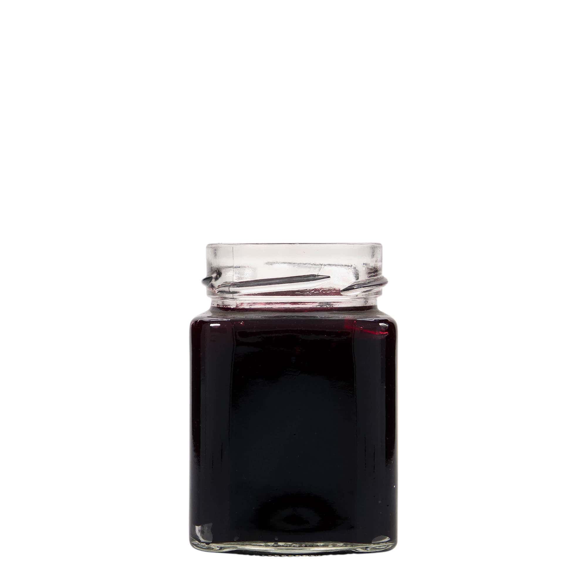 212 ml fyrkantigt glas 'Funny', öppning: Deep-Twist-Off (DTO 58)