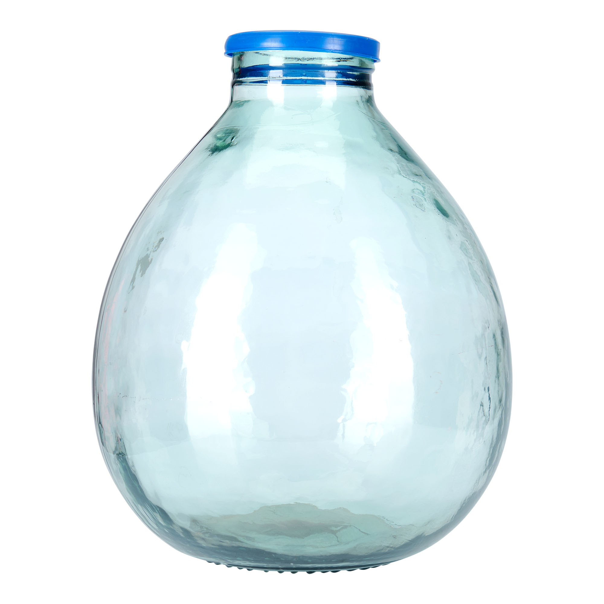 34 l ballongflaska bred hals, glas, mynning: snäpplock
