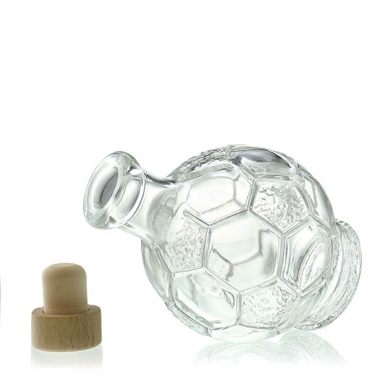 200 ml glasflaska 'Fotboll', mynning: kork