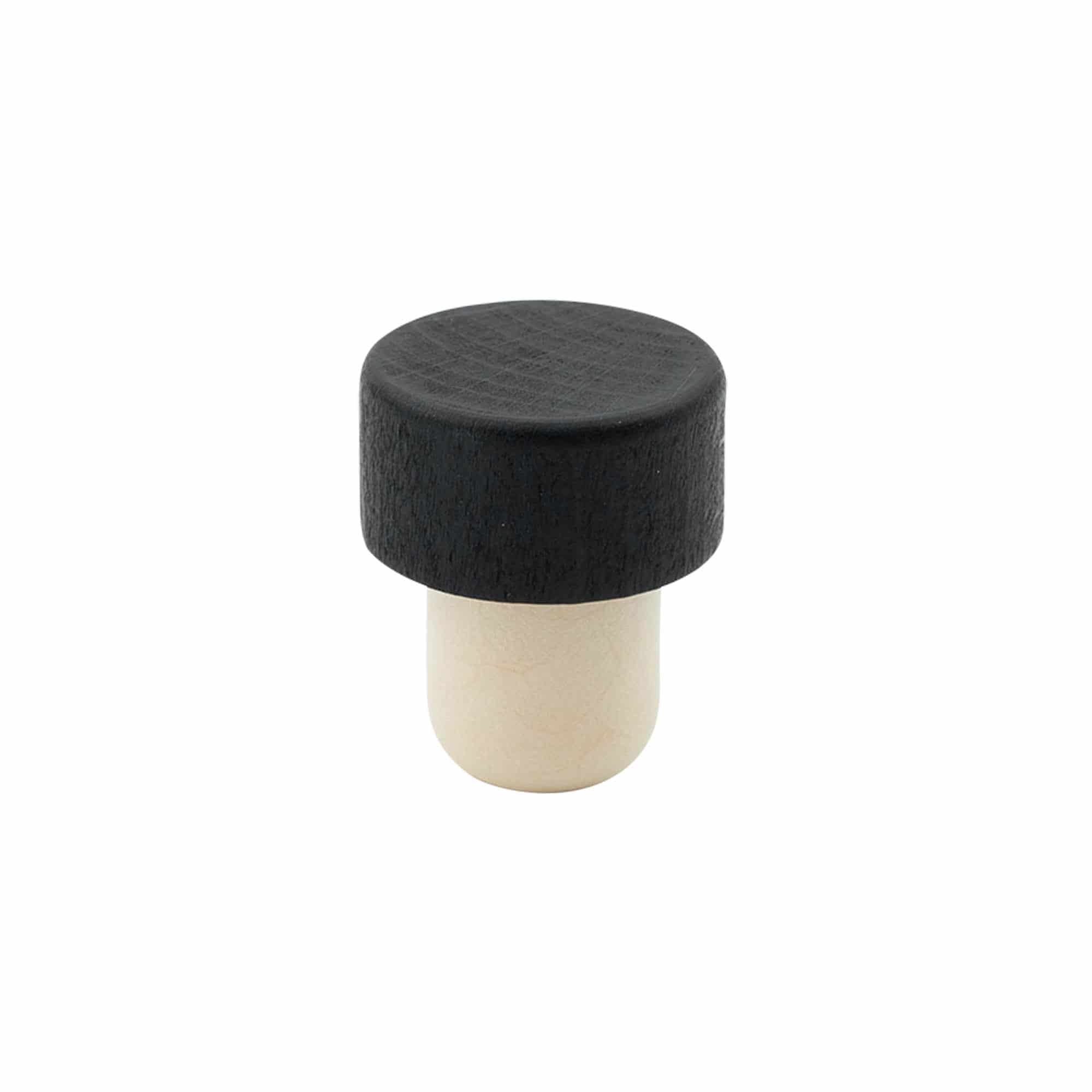 Greppkork 19 mm, trä/plast, svart, för mynning: kork