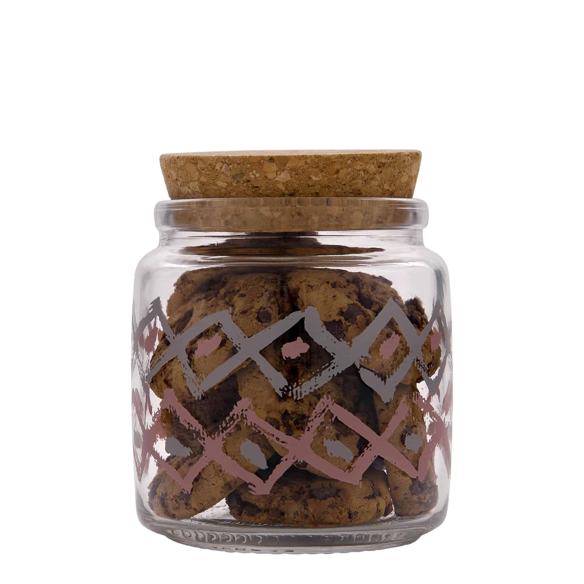 750 ml korkglas 'Giara', motiv: Manolibera rosa, mynning: kork