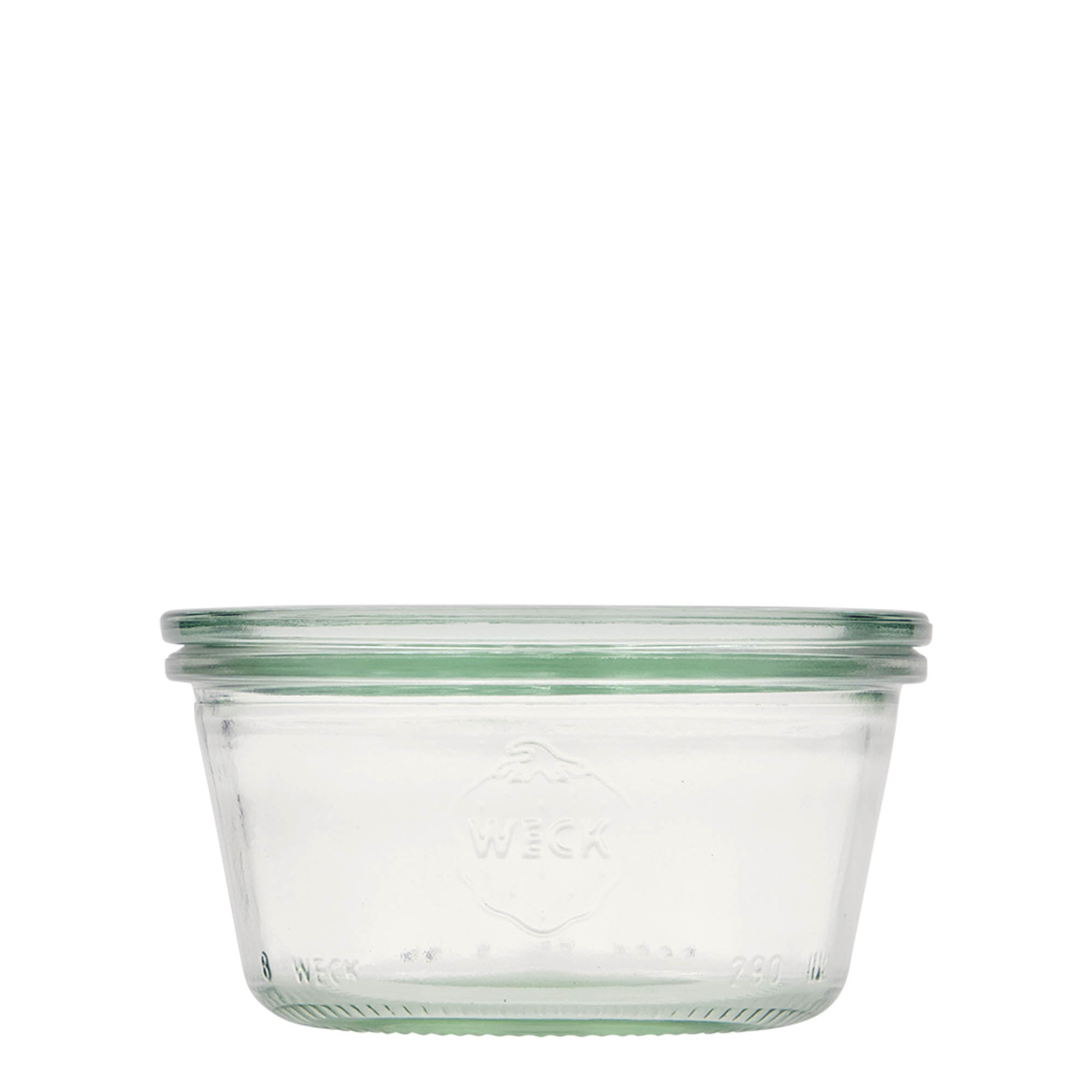 6x 290 ml platt WECK-störtglas med glaslock RR 100