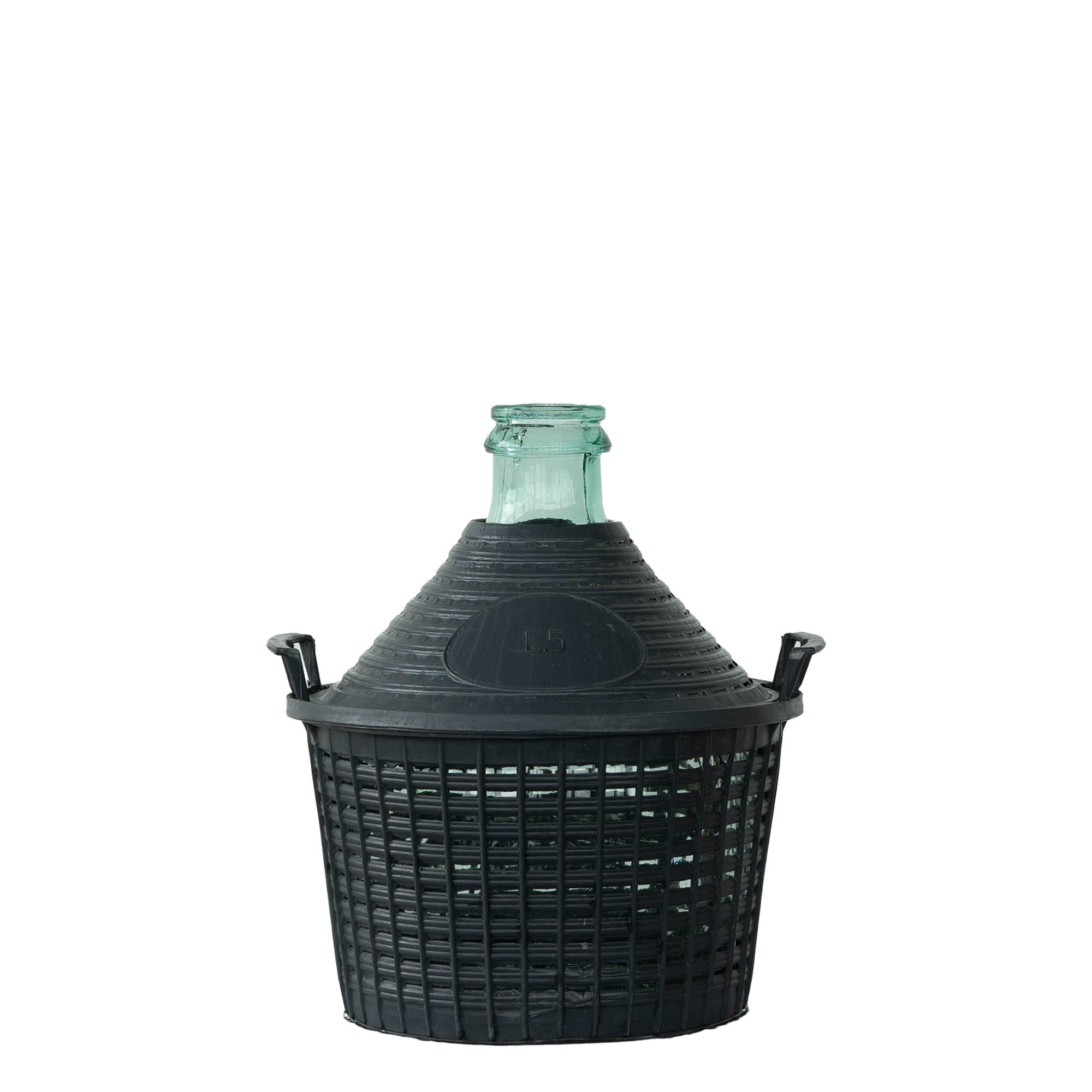 5 l ballongflaska med smal hals, glas, öppning: påslock