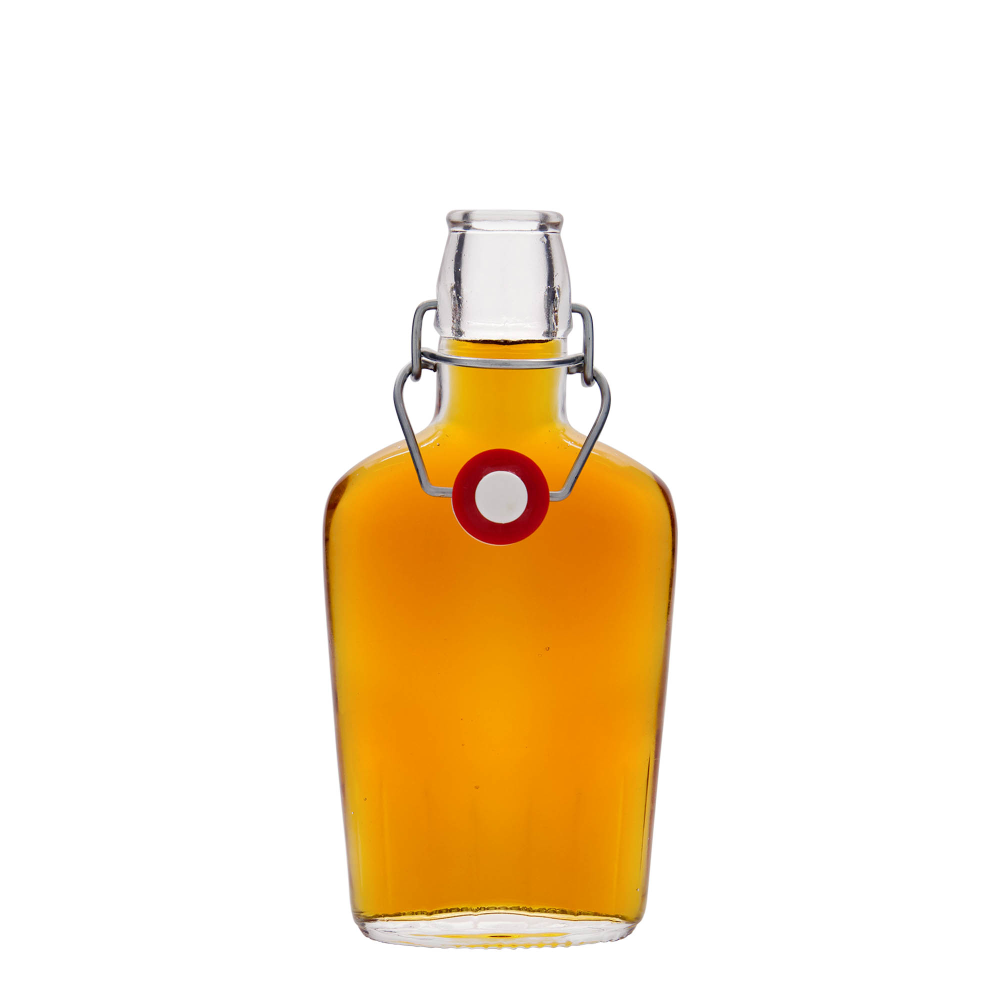 250 ml glasflaska 'Fiaschetta', oval, mynning: klämma