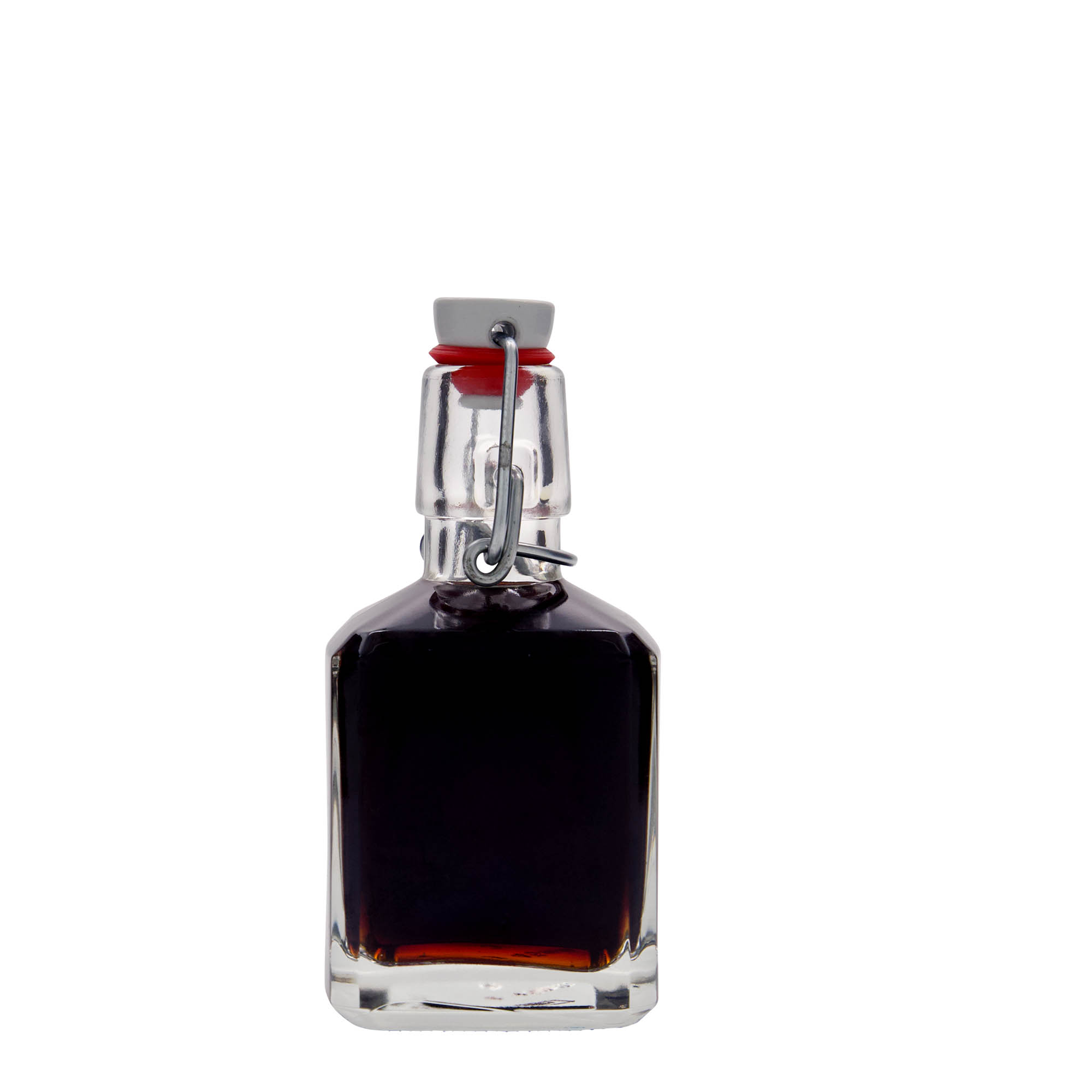 200 ml glasflaska 'Kubica', fyrkantig, mynning: bygelstängning 200 ml glasflaska 'Kubica', fyrkantig, mynning: bygelstängning