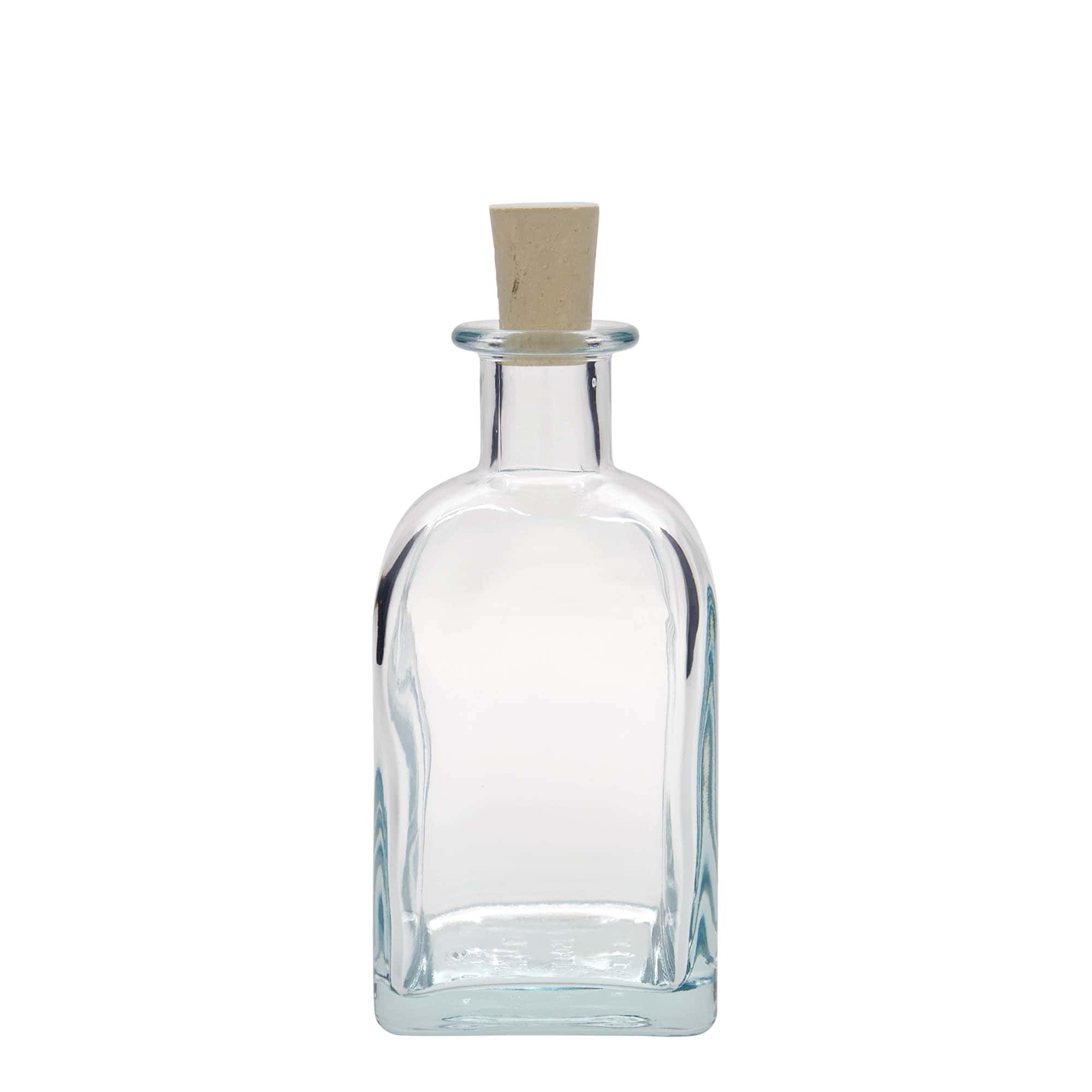 350 ml glasflaska Apotheker Carré, kvadratisk, öppning: kork
