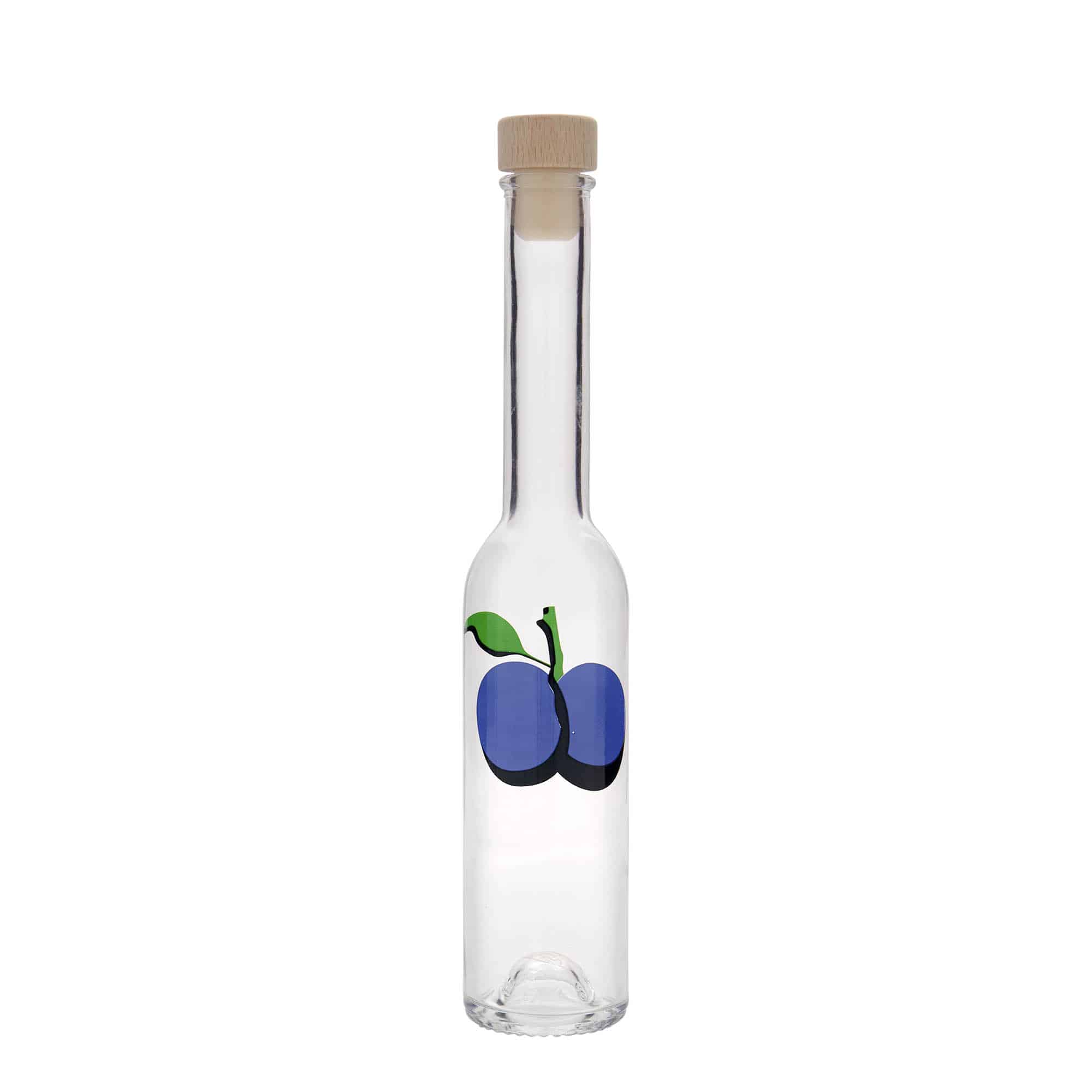 200 ml glasflaska 'Opera', motiv: plommon, öppning: kork