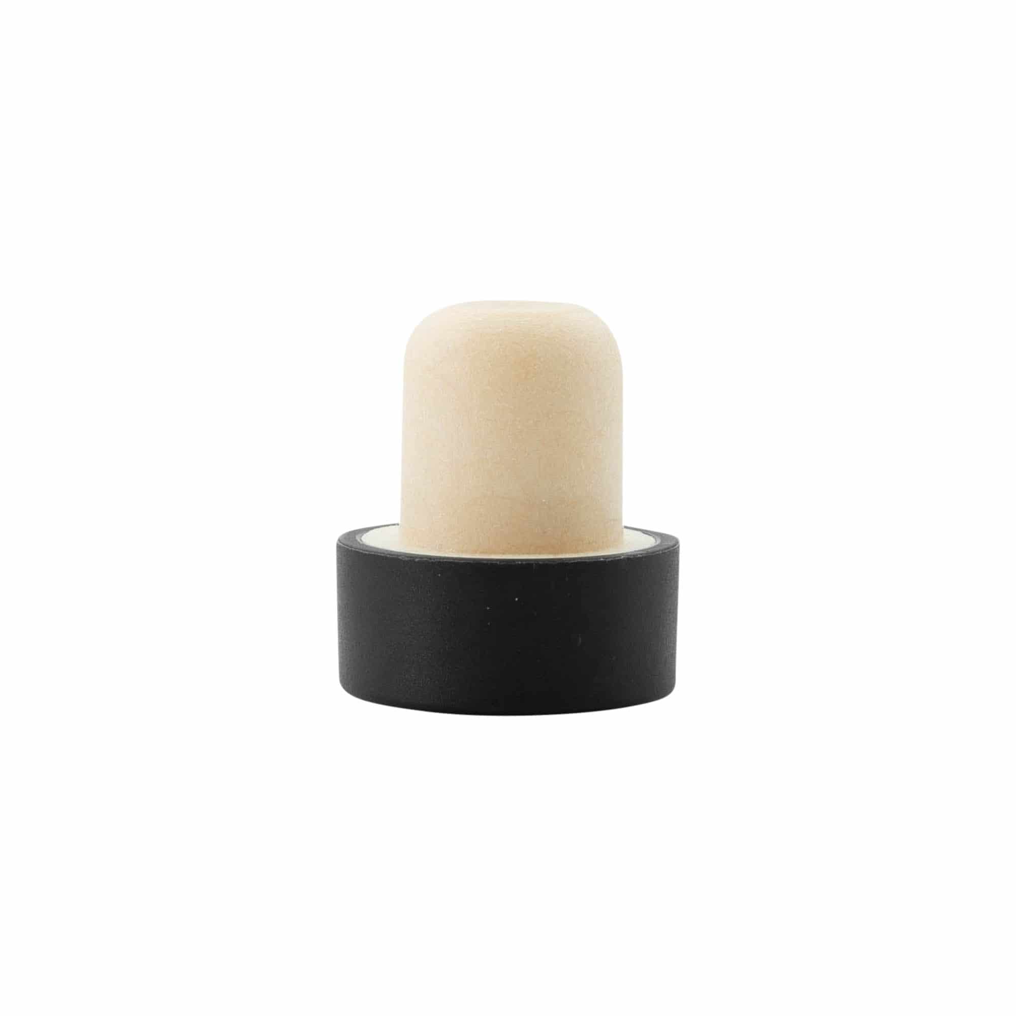 Greppkork 19 mm, plast, svart, för mynning: kork
