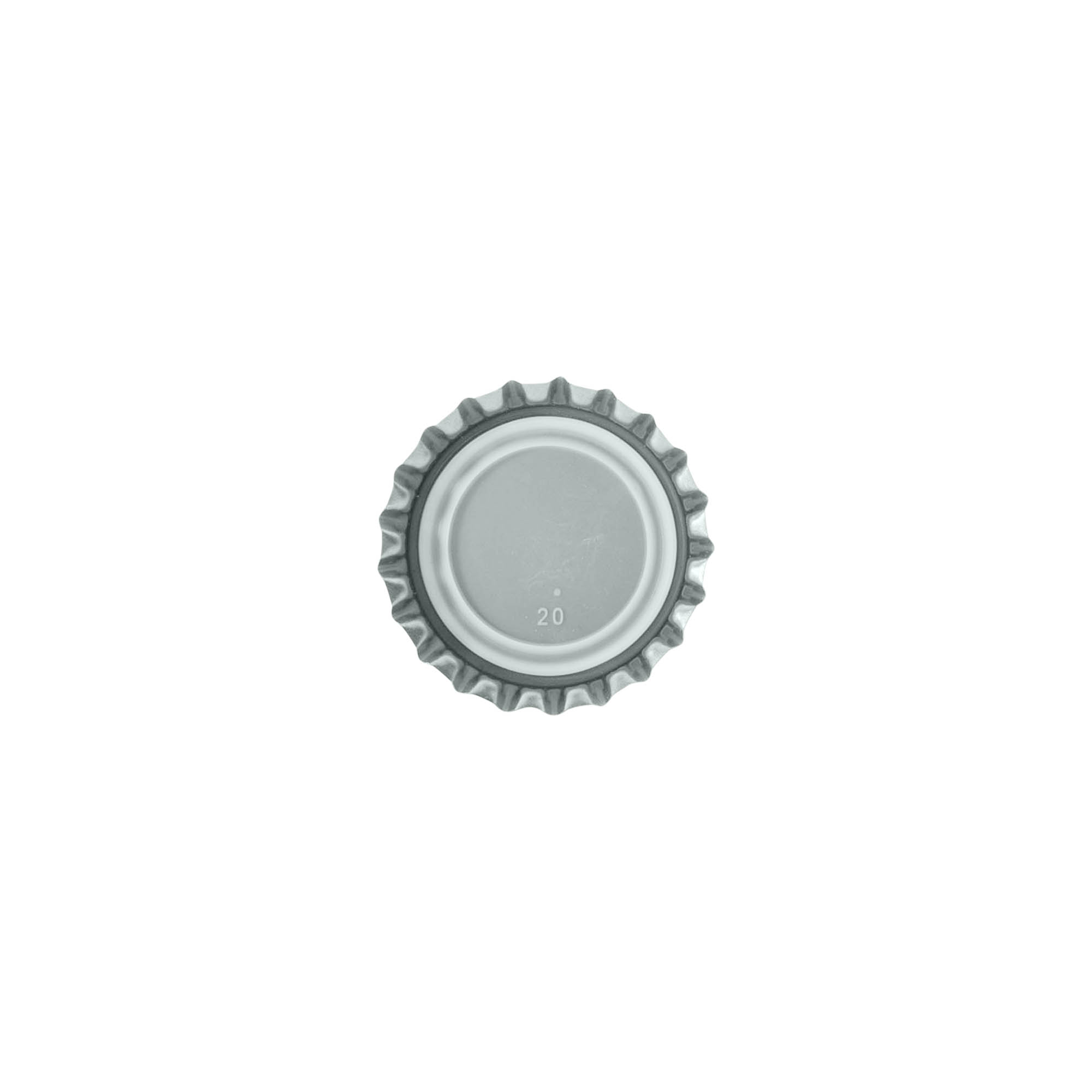 Kapsylen 26 mm, metall, silver