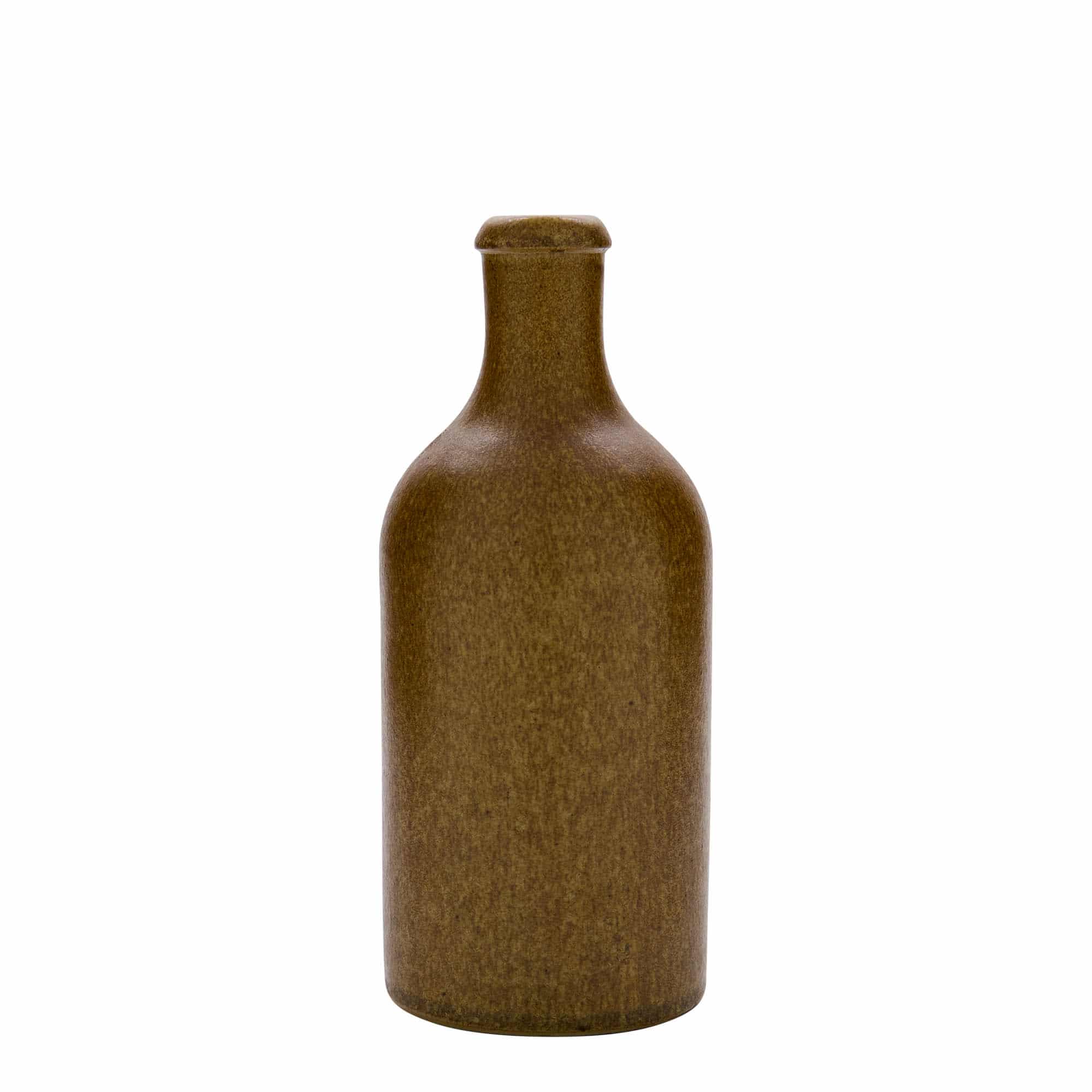 500 ml lerkrus, stengods, brun-kristall, mynning: kork