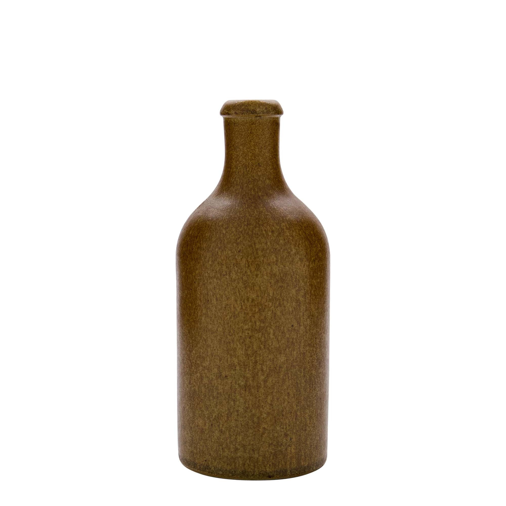 500 ml tonkrus, stengods, brun-kristall, mynning: kork