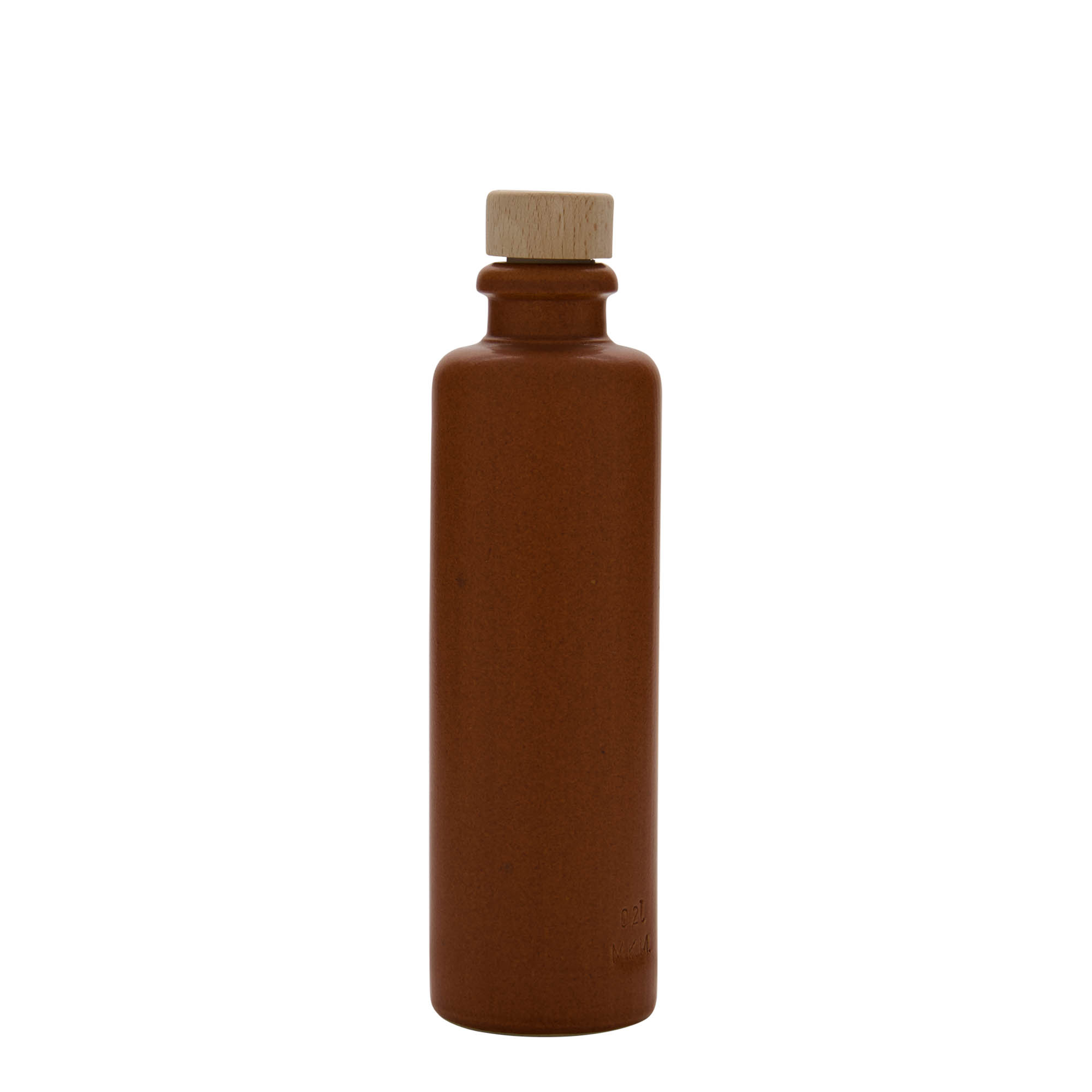 200 ml lertunna, stengods, rödbrun, öppning: kork