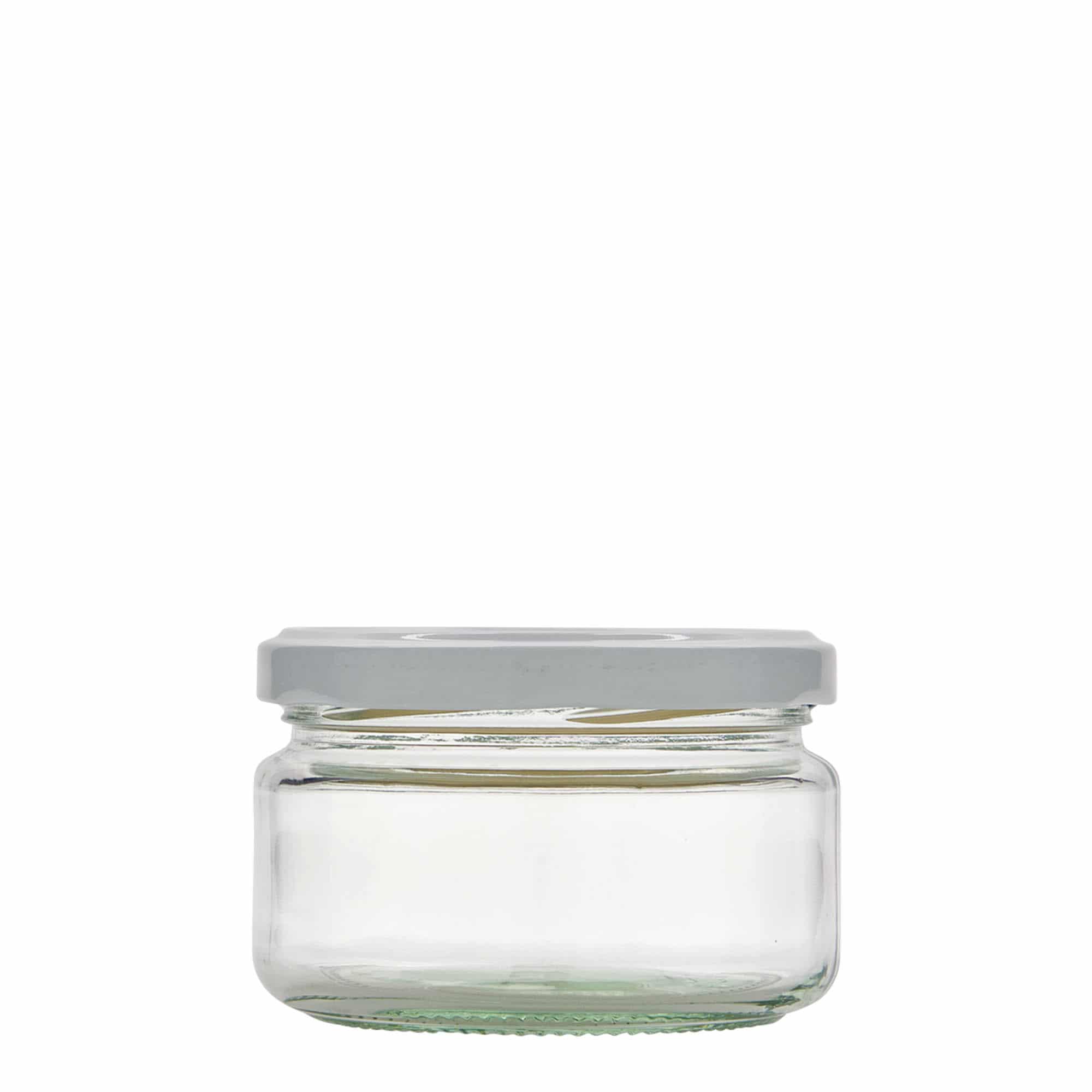 230 ml platt rund burk, mynning: twist off (TO 82)