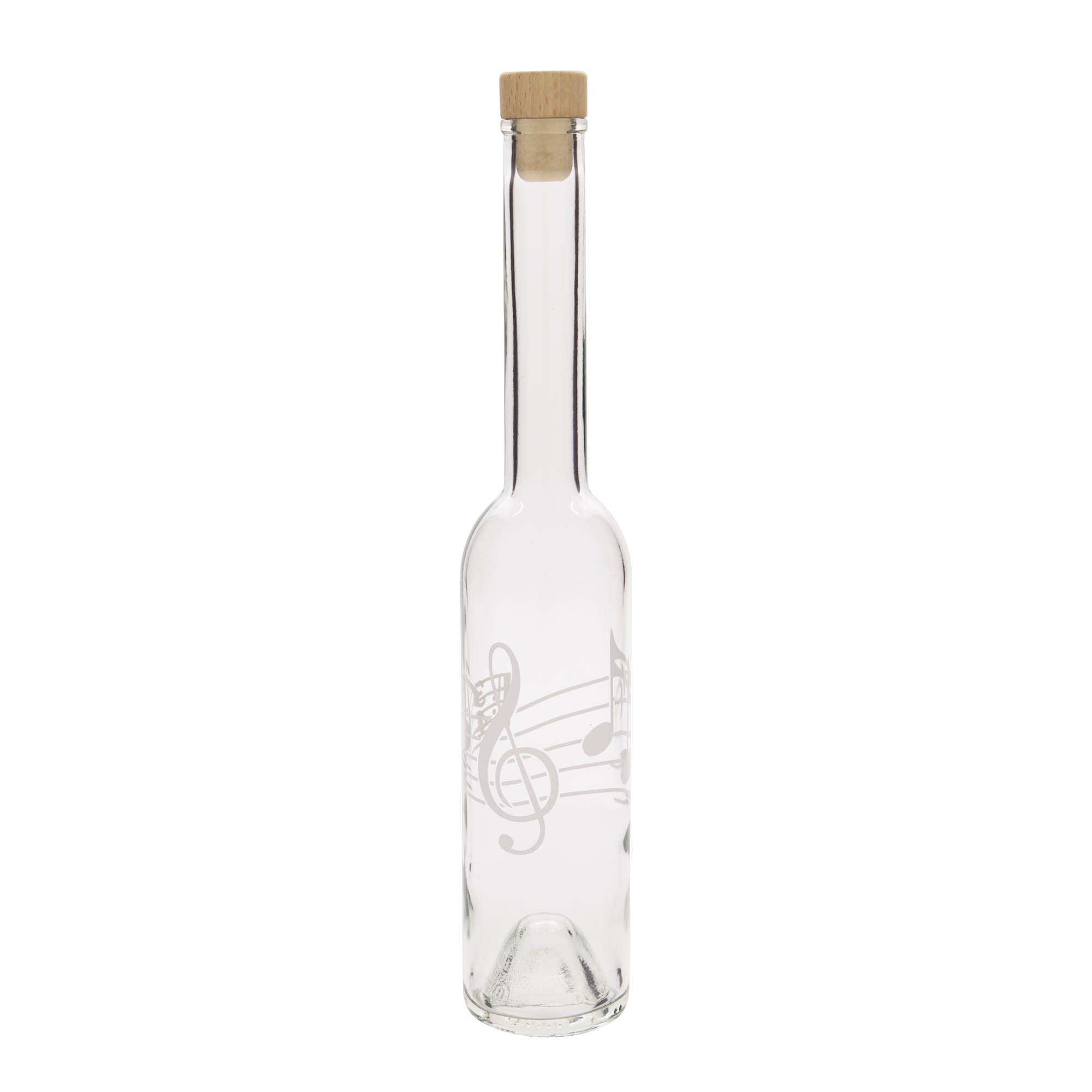 350 ml glasflaska 'Opera', motiv: musiknoter, öppning: kork