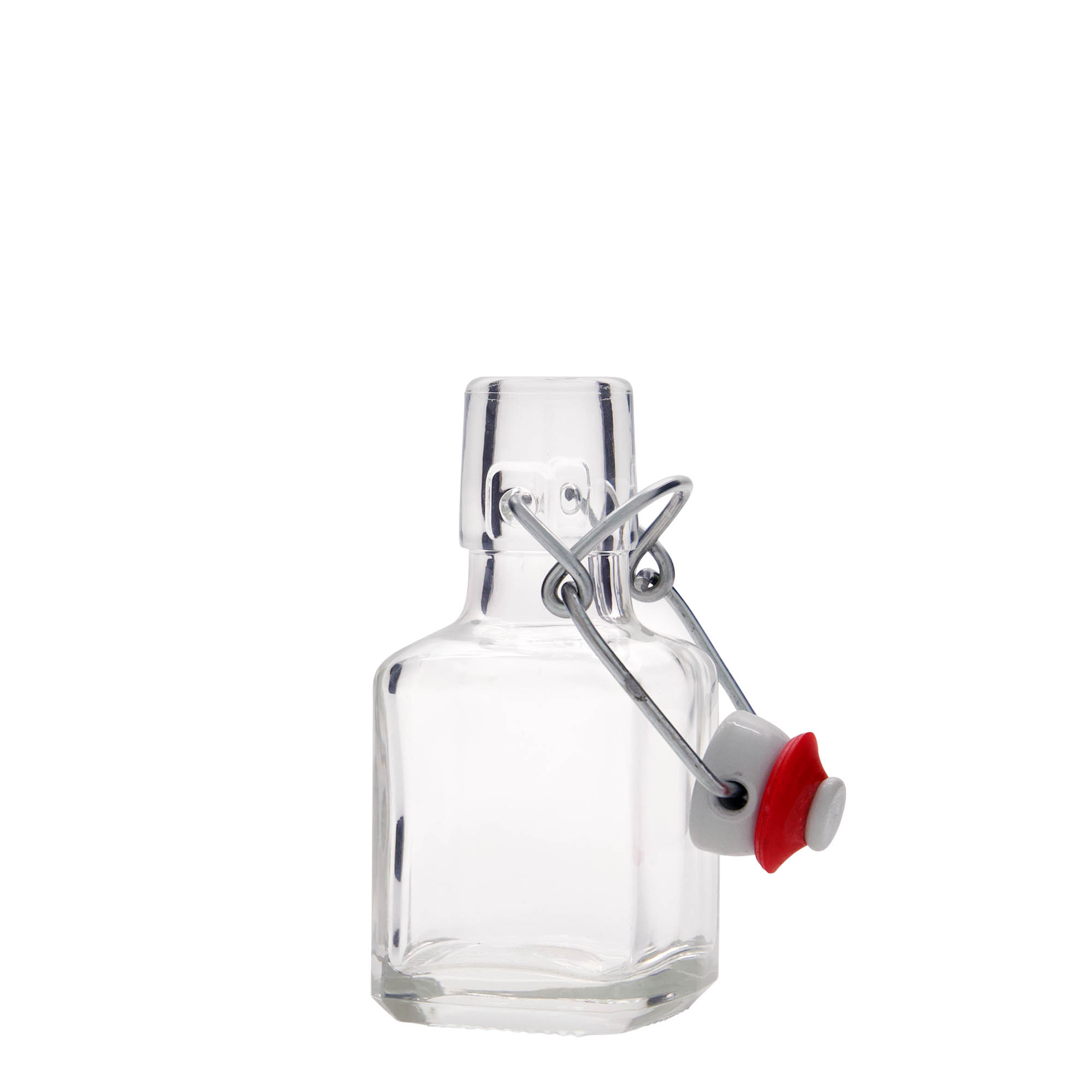 100 ml glasflaska 'Kubica', fyrkantig, öppning: bygelkork