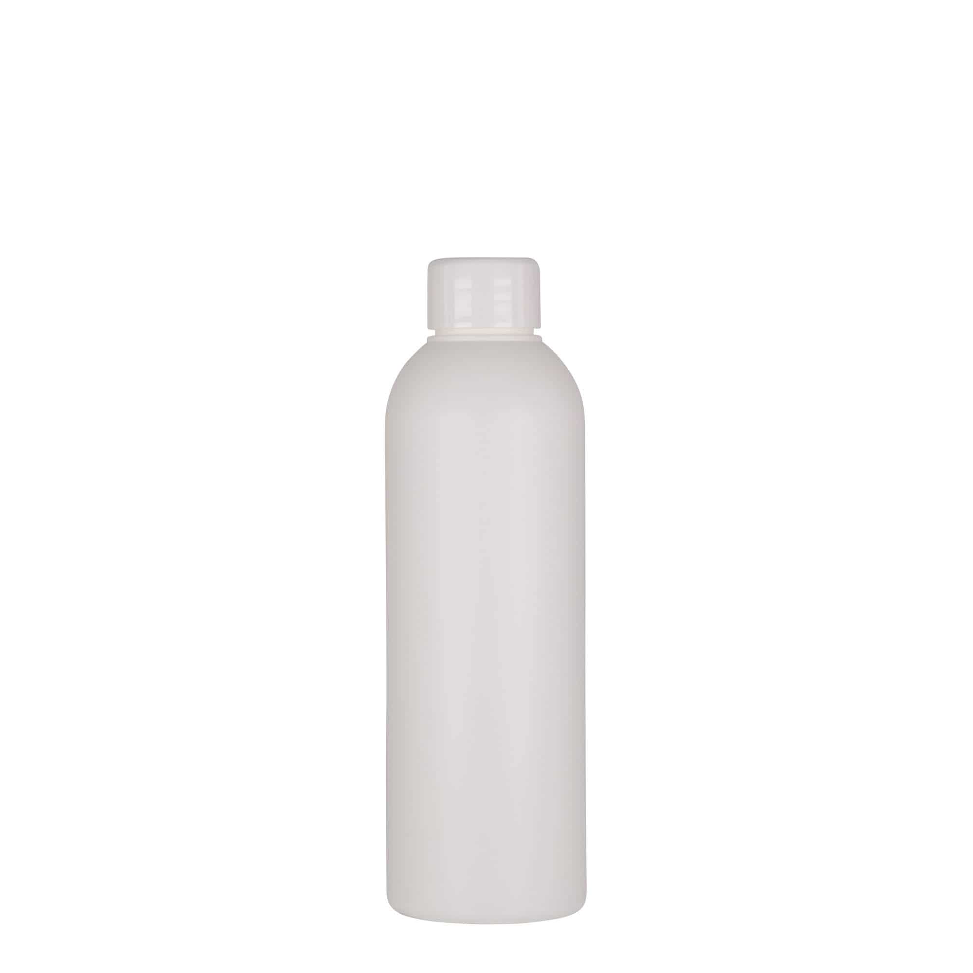 200 ml plastflaska 'Tuffy', HDPE, vit, mynning: GPI 24/410