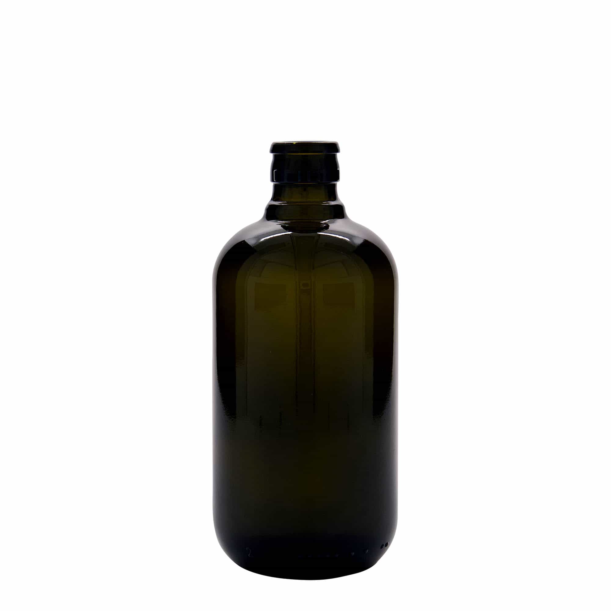 500 ml vinäger-/oljeflaska 'Biolio', glas, antikgrön, mynning: DOP 500 ml vinäger-/oljeflaska 'Biolio', glas, antikgrön, mynning: DOP