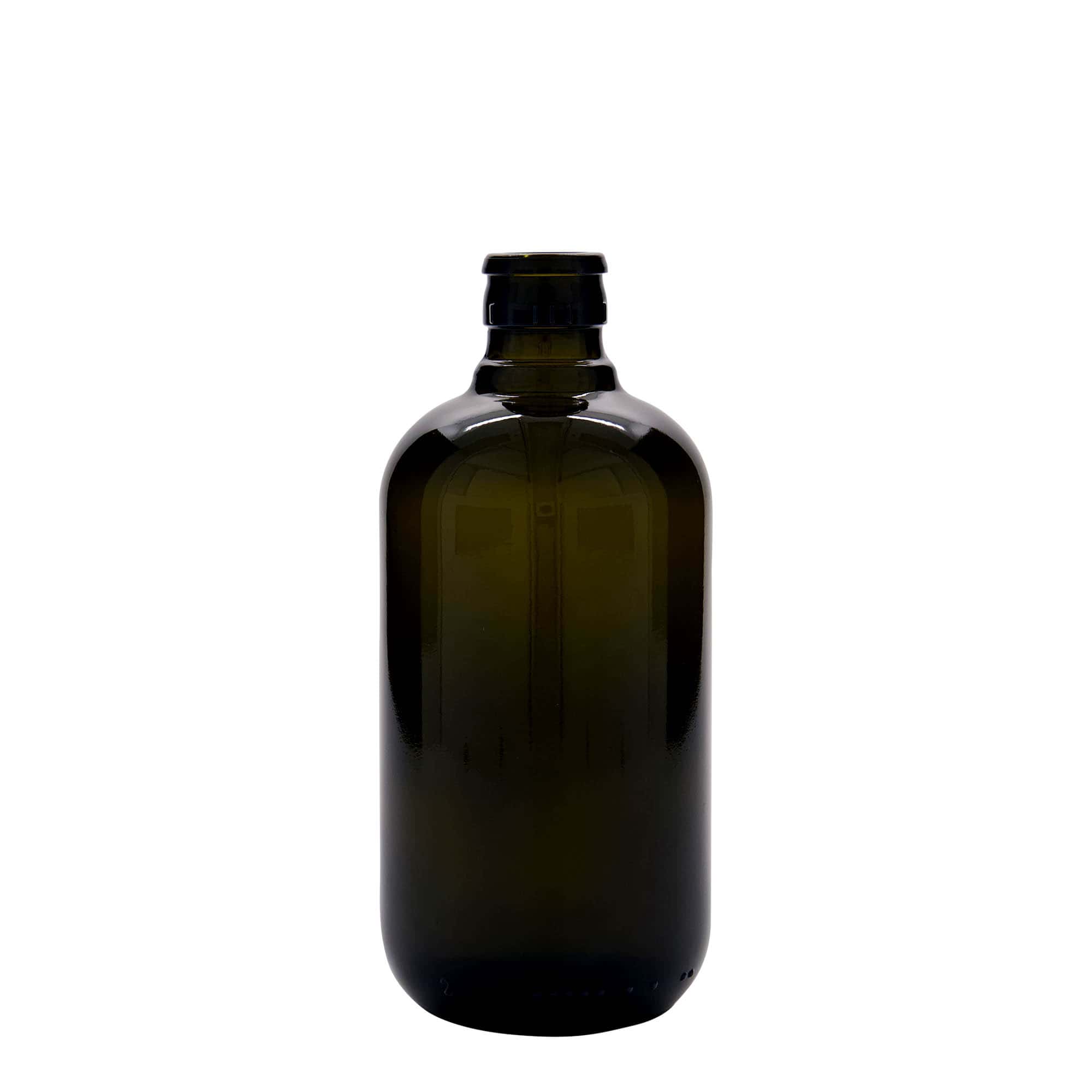 500 ml vinäger-/oljeflaska 'Biolio', glas antikgrönt, mynning: DOP